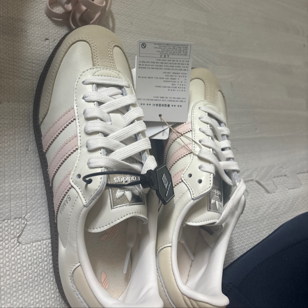 (W) Adidas Samba OG Cloud White Wonder Quartz 착용 스타일