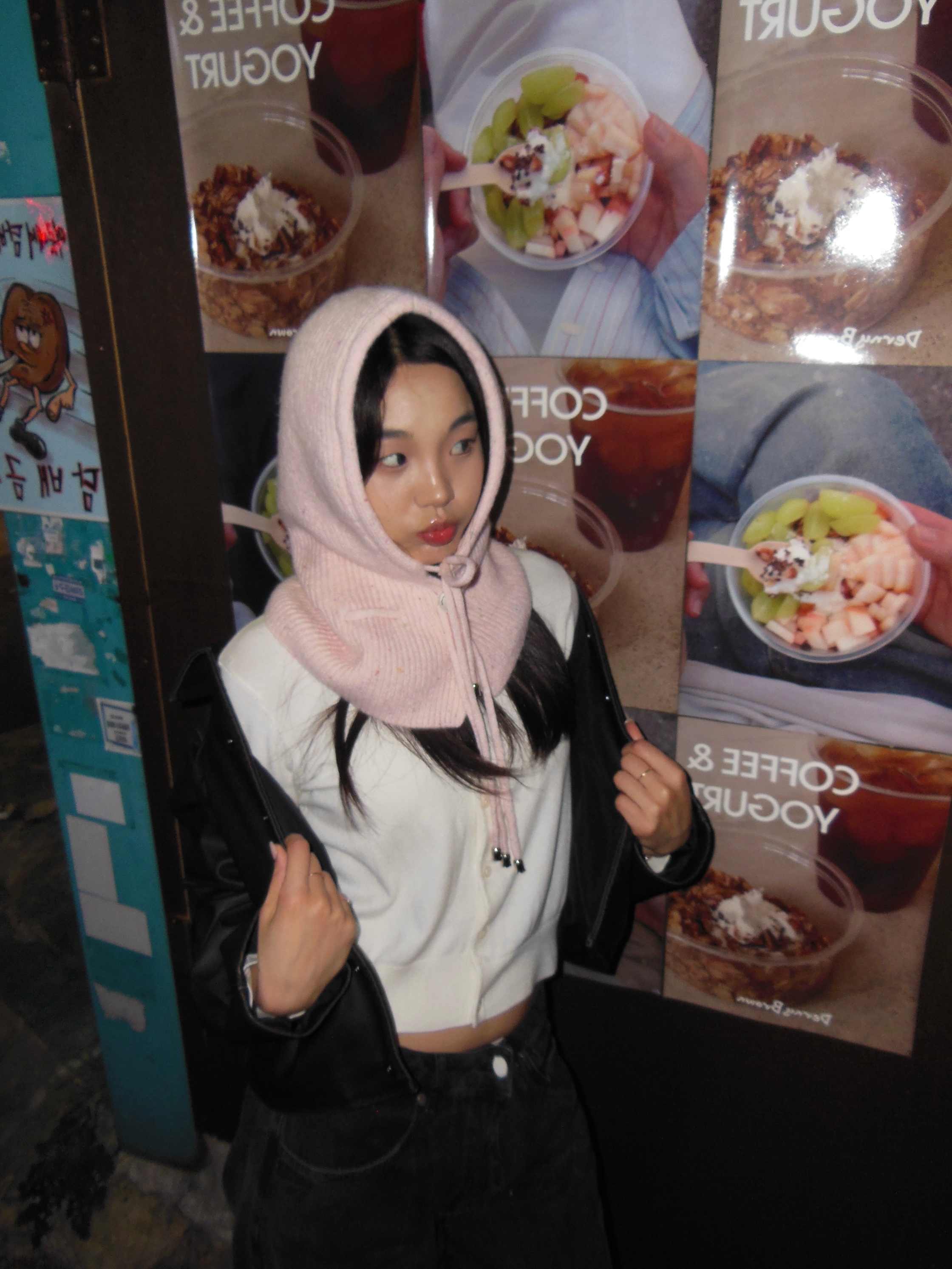 Allincomplete Double String Dot Balaclava Pink 착용 스타일 - 3