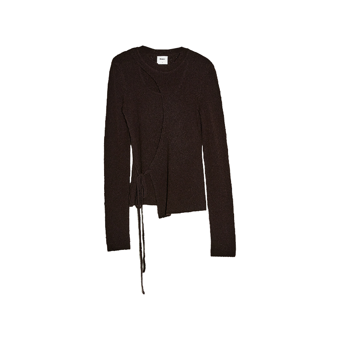 엔오르 우먼 사이드 스트링 소프트 니트 브라운