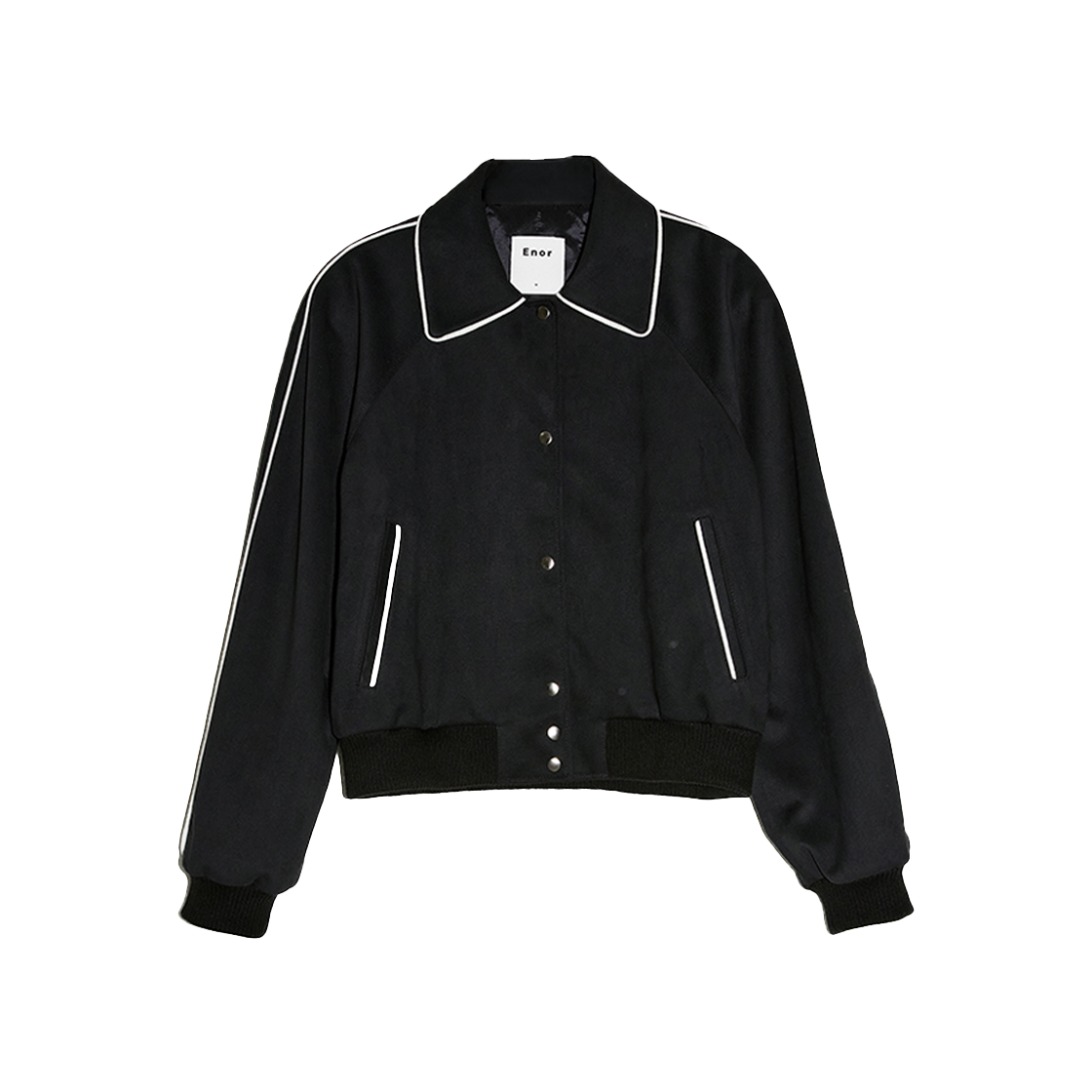 BDFWJP001BK En Or Women Contrast Stadium Jacket Black