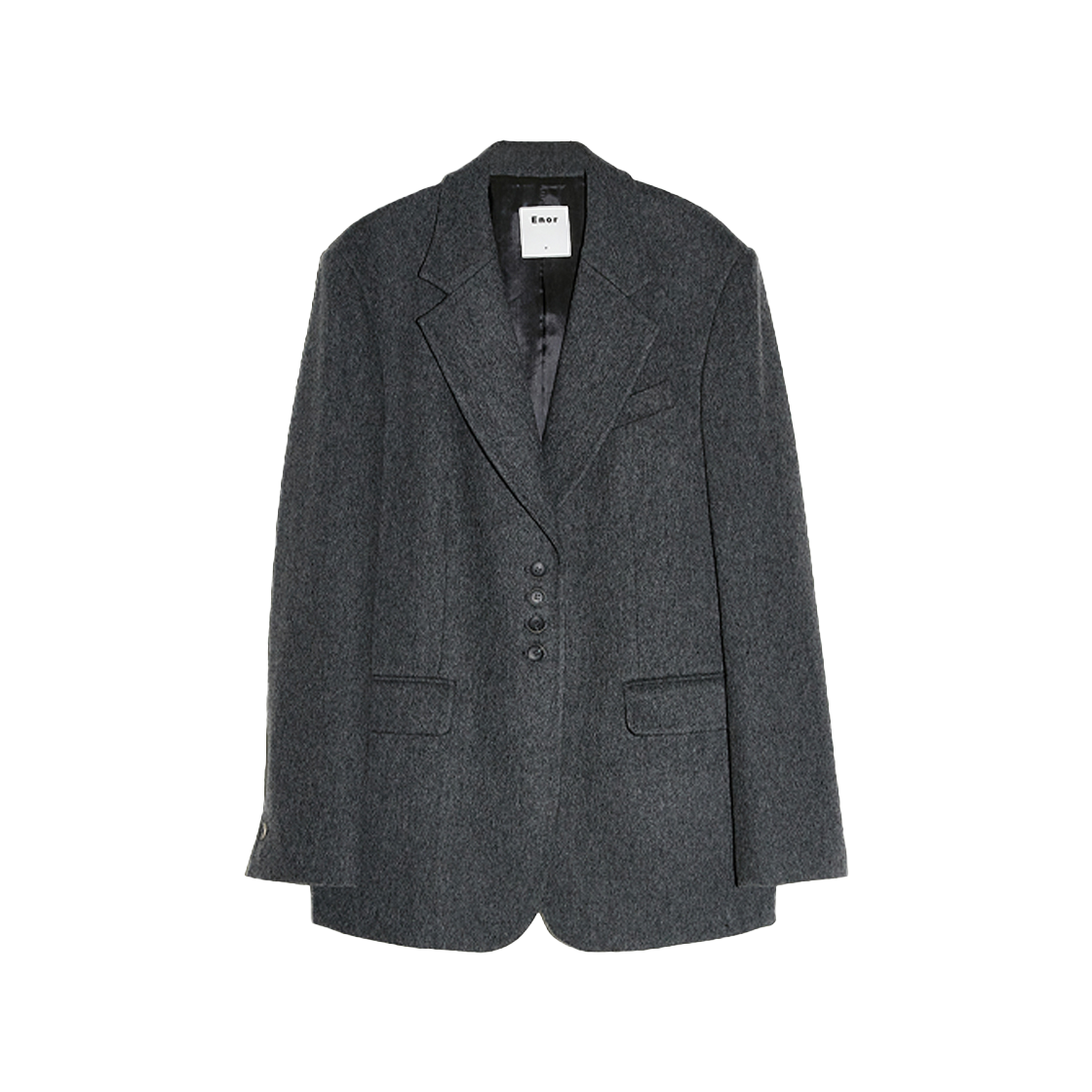 엔오르 우먼 울 블랜드 클래식 자켓 다크 그레이(Enor Women Wool Blend Classic Jacket Dark Grey)