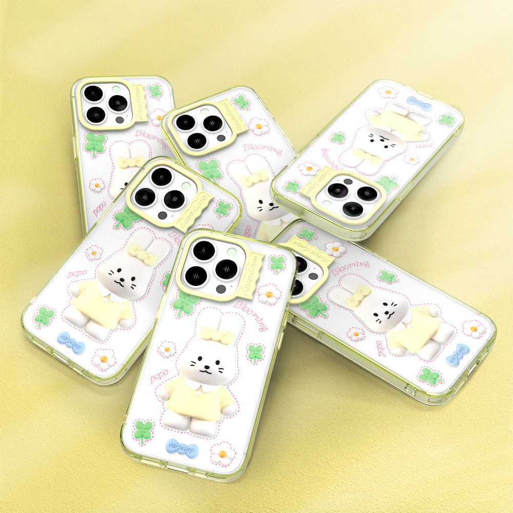 어프어프 블루밍 리본 포포 옐로우 (웨이브라벨)(earpearp Blooming Ribbon POPO Yellow Wave Label Case) - 2