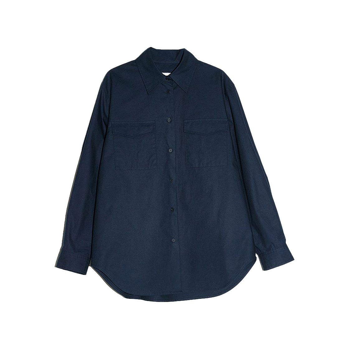 엔오르 우먼 투 포켓 베이직 셔츠 네이비