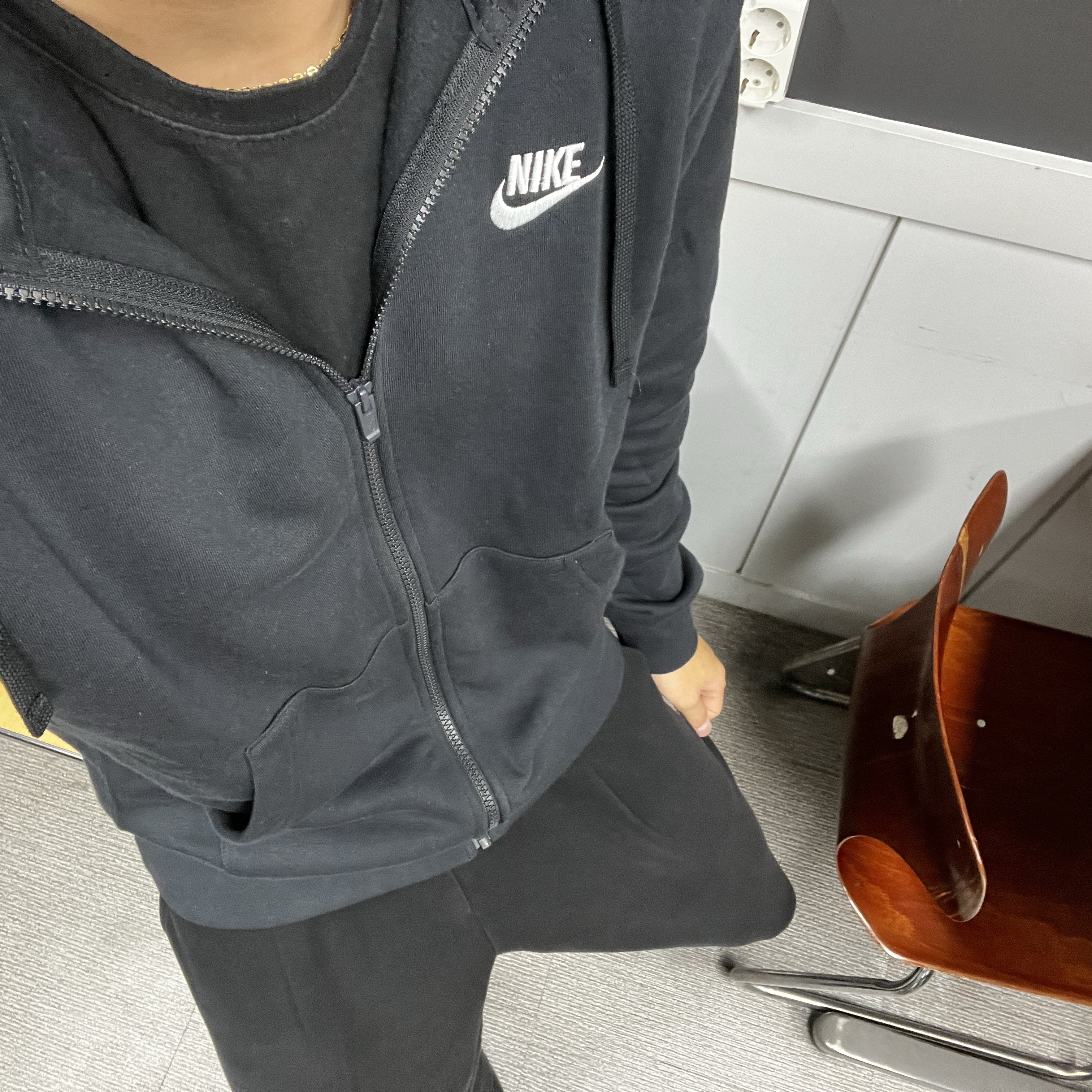 Nike NSW Club Fleece Full Zip Hoodie Black - Asia 착용 스타일 - 1