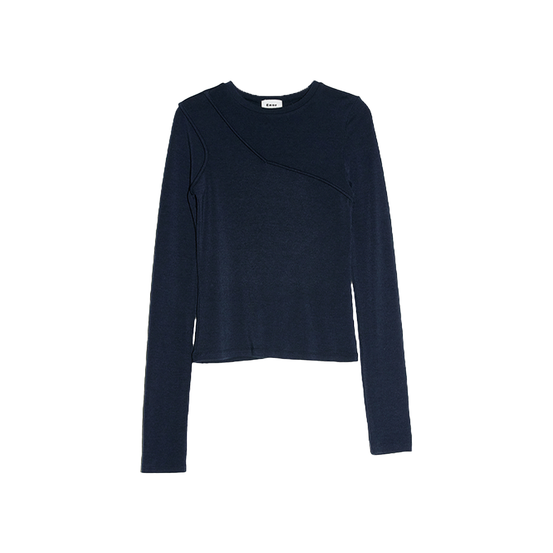 엔오르 우먼 컷 아웃 베이직 티셔츠 네이비