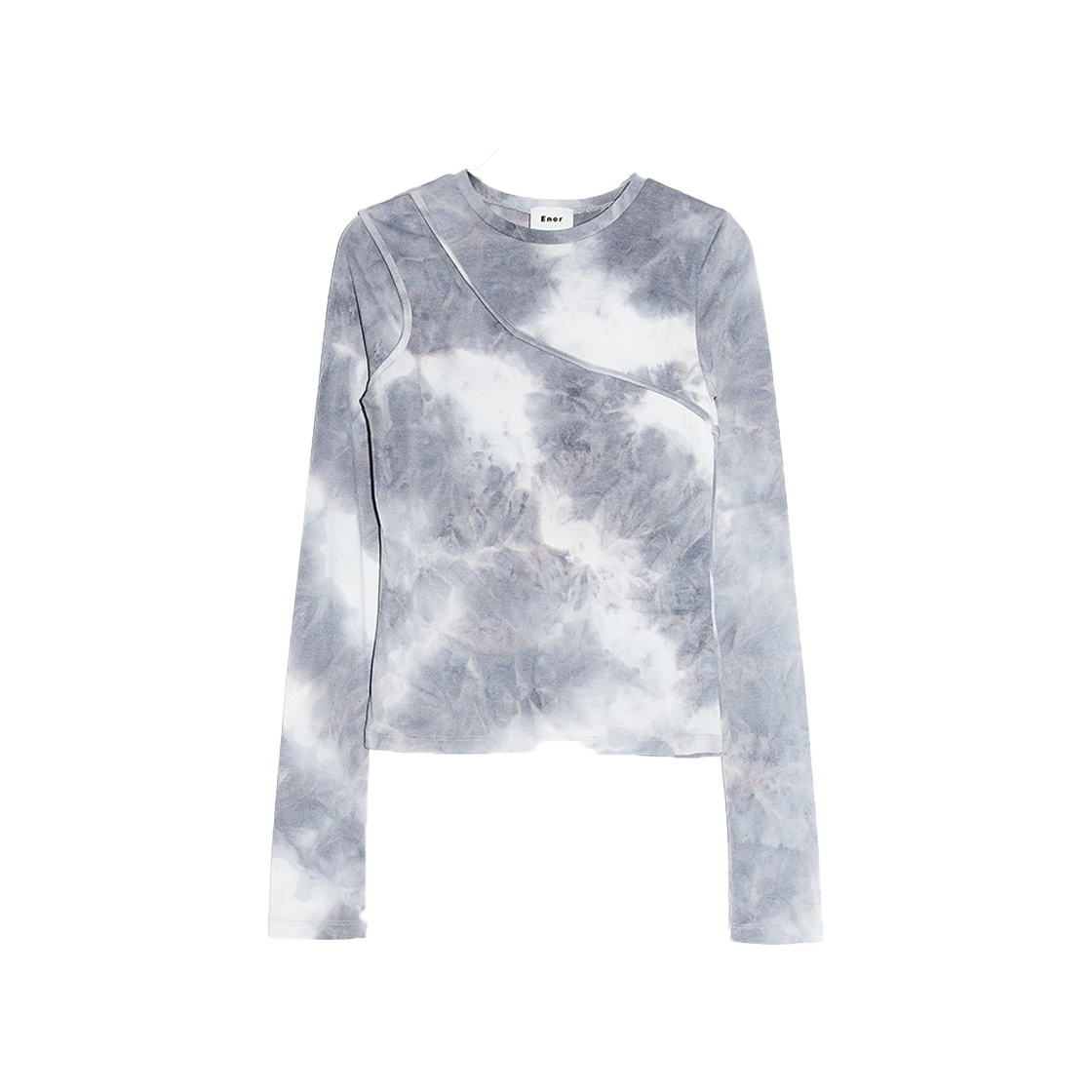 엔오르 우먼 컷 아웃 타이다이 티셔츠 그레이