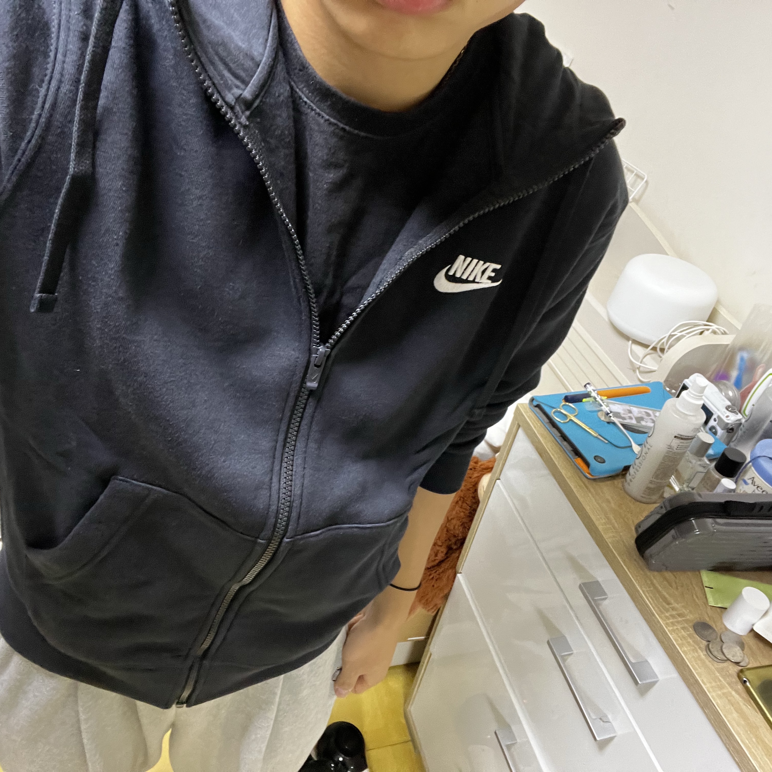 Nike NSW Club Fleece Full Zip Hoodie Black - Asia 착용 스타일 - 2