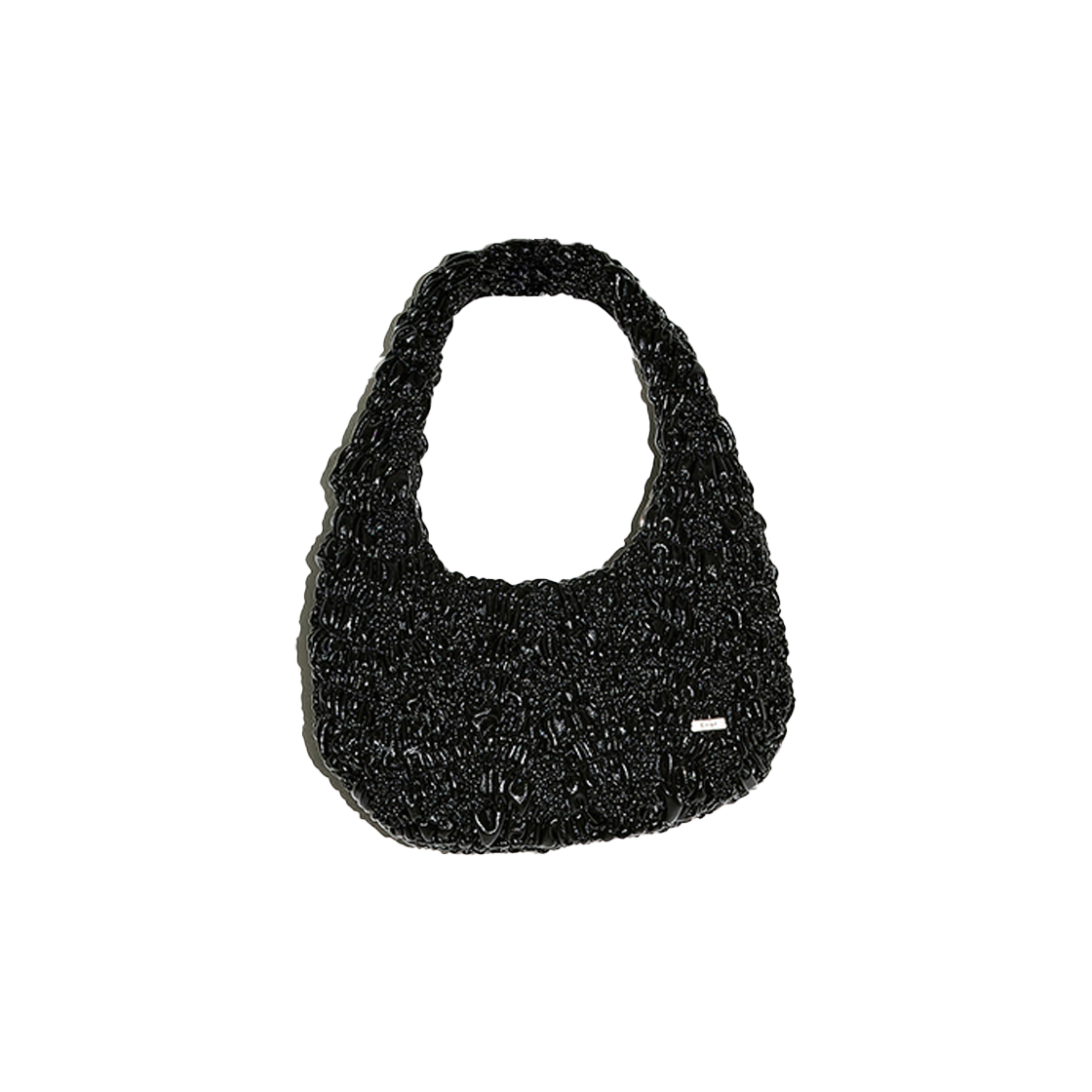 BDFWACC001BK En Or Women Crease Cotton Hobo Bag Black