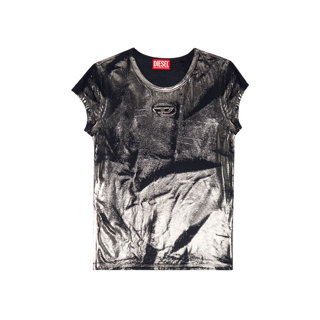 A15279-0WFBW-9XX (W) Diesel Foiled T-Shirt with Cut Out Logo Black - 대표 이미지 #1