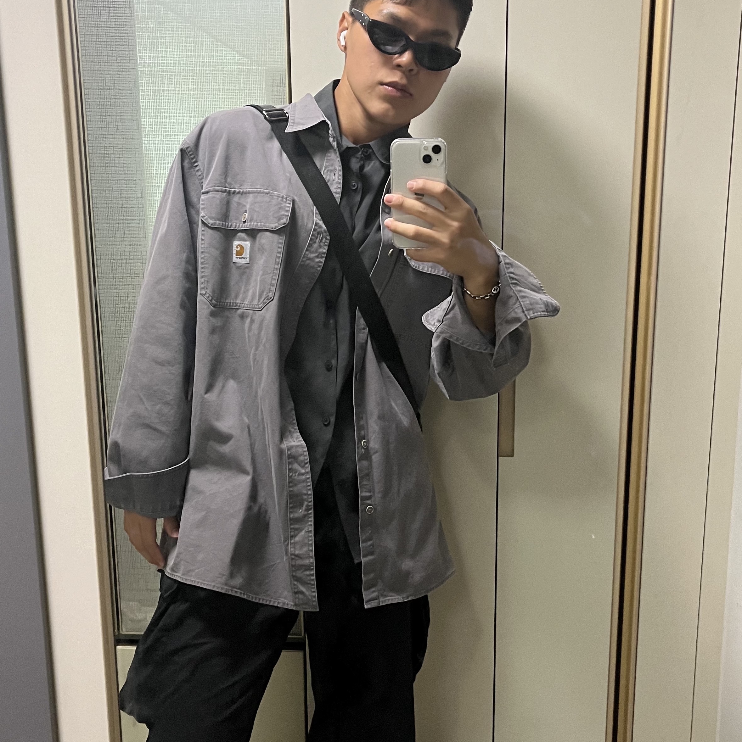 Gentle Monster x Maison Margiela MM108 Leather Black Black, Nike x Supreme Air Force 1 Low Black 착용 스타일 - 1