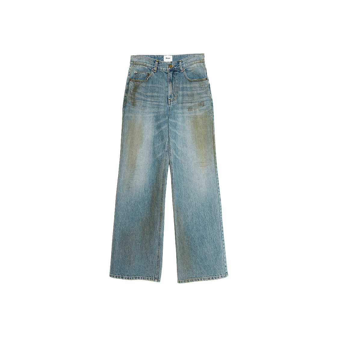 BDFWDPT004BL En Or Women Oil washed Relaxed Fit Denim Blue