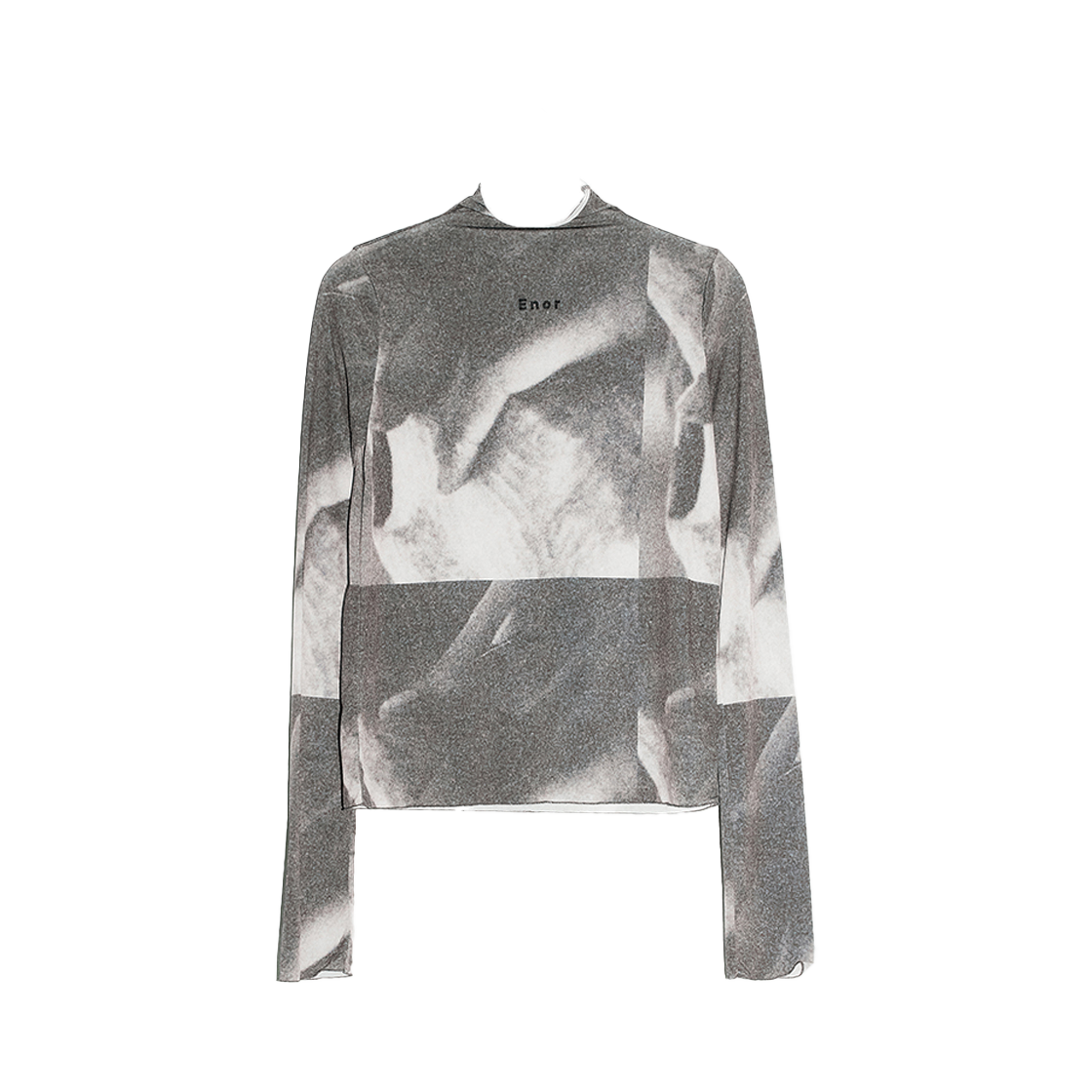 엔오르 우먼 로고 하프 넥 저지 탑 다크 그레이