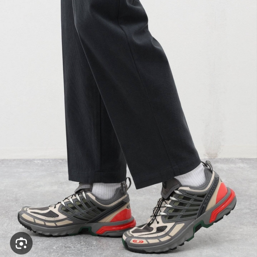 Salomon ACS Pro Pewter Cement, Salomon ACS Pro Beluga Vintage Khaki 착용 스타일