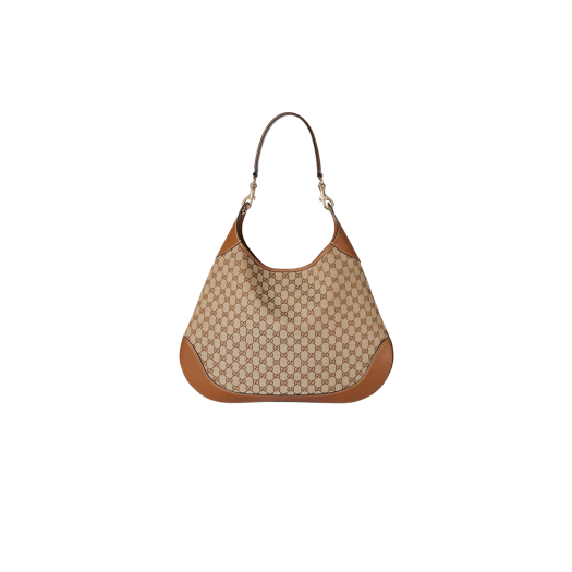 Gucci B Medium Shoulder Bag Beige Dark Brown