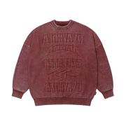 AJOBYAJO PBA Five AJO Logos Washed Sweater BURGUNDY