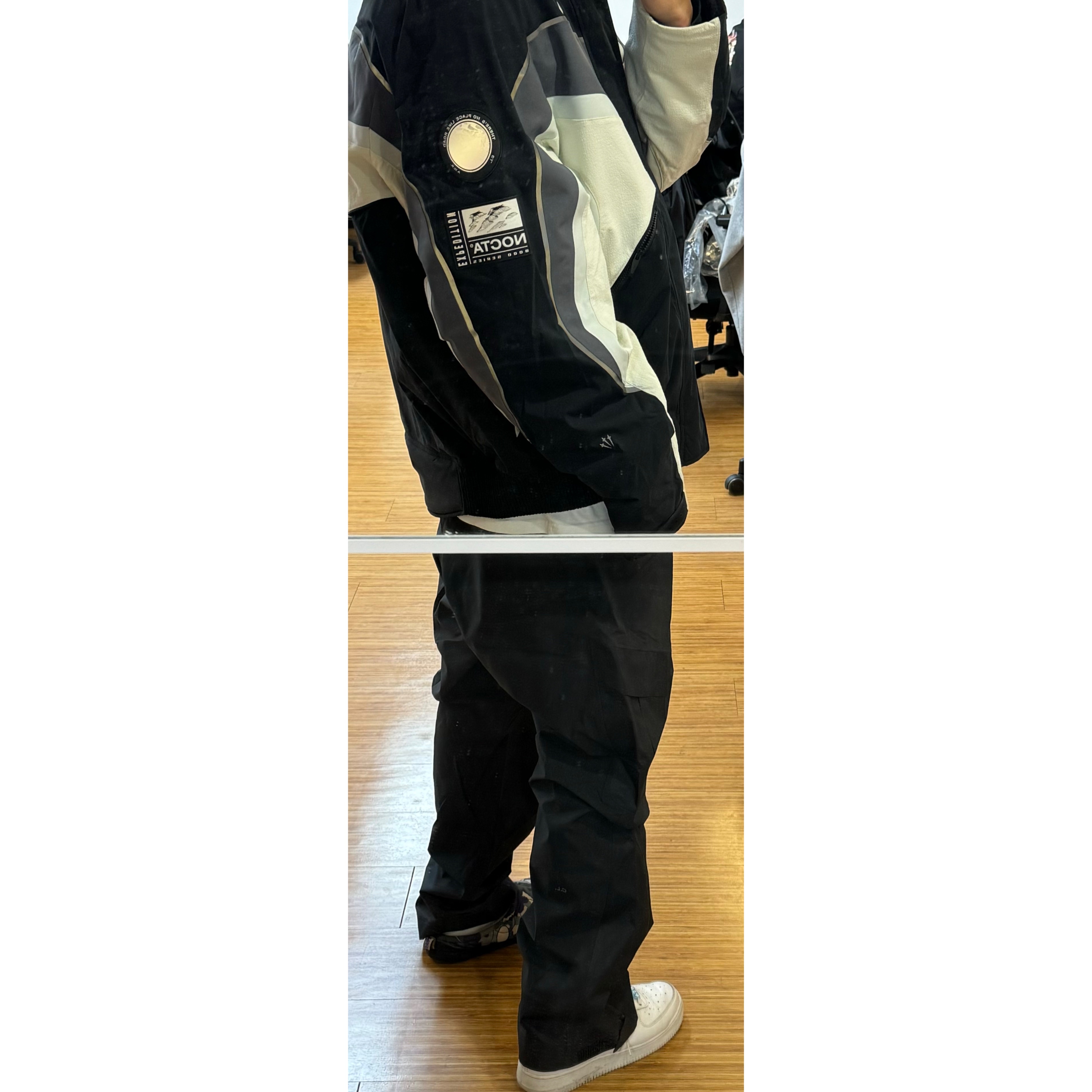 Nike x Drake Nocta Air Force 1 Low SP Certified Lover Boy White, Nike x Drake Nocta 8K Peaks Track Pants Black (FZ3480-010) 착용 스타일 - 1