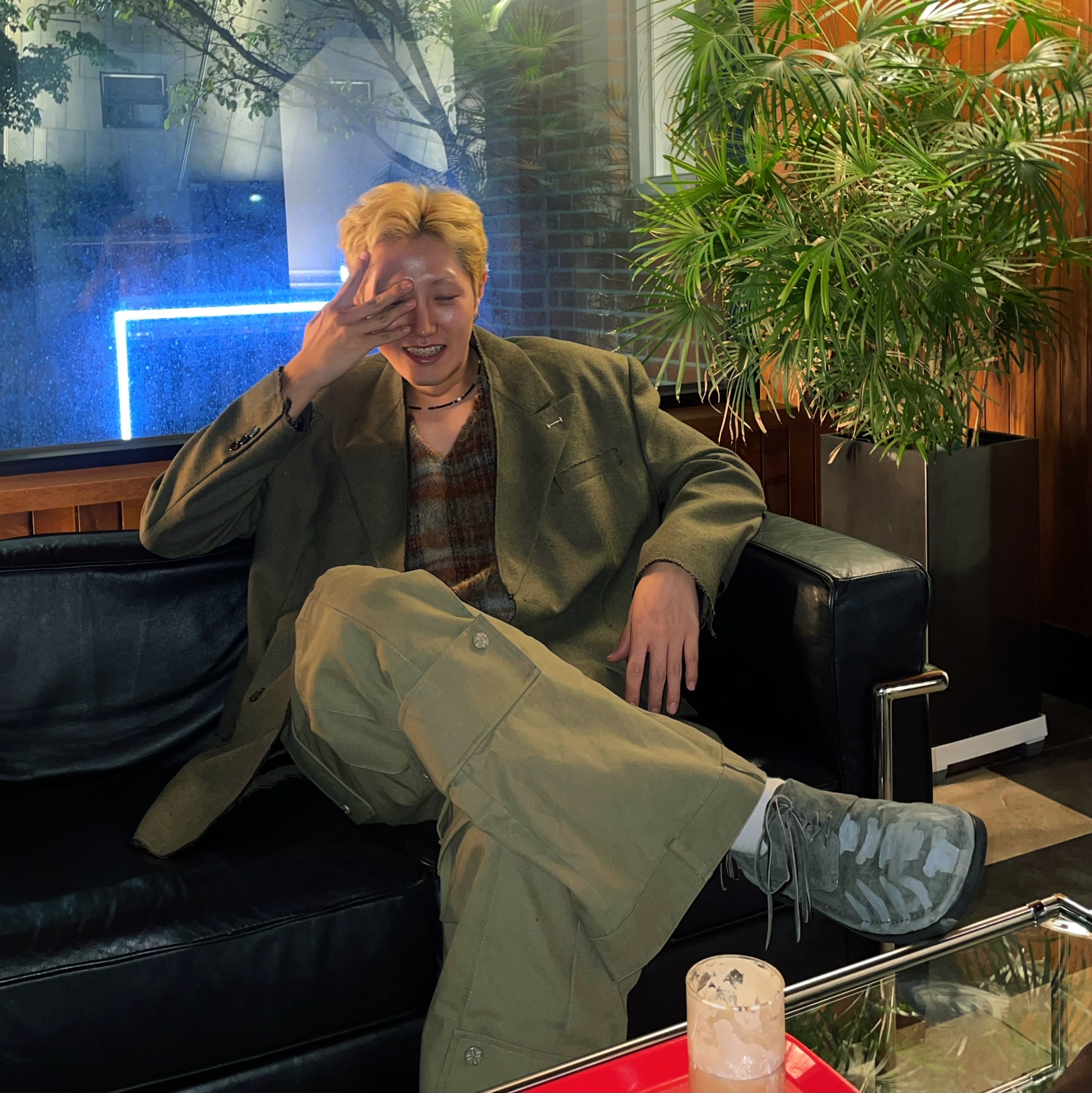 Our Legacy Cardigan Mohair Ament Check 착용 스타일 - 3