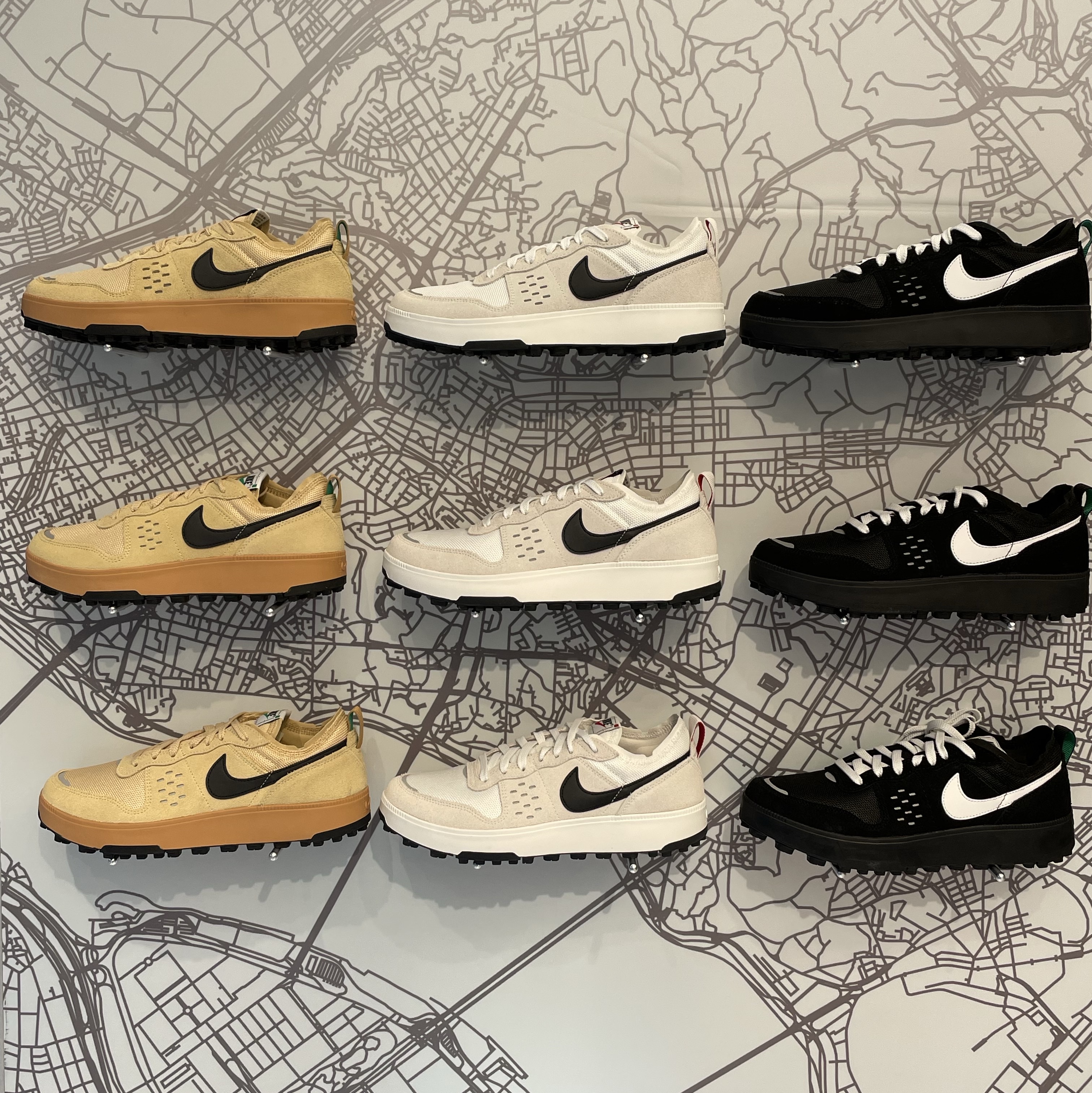 Nike C1TY Brownstone Flax Sesame, Nike C1TY Summit White Fire Red 착용 스타일