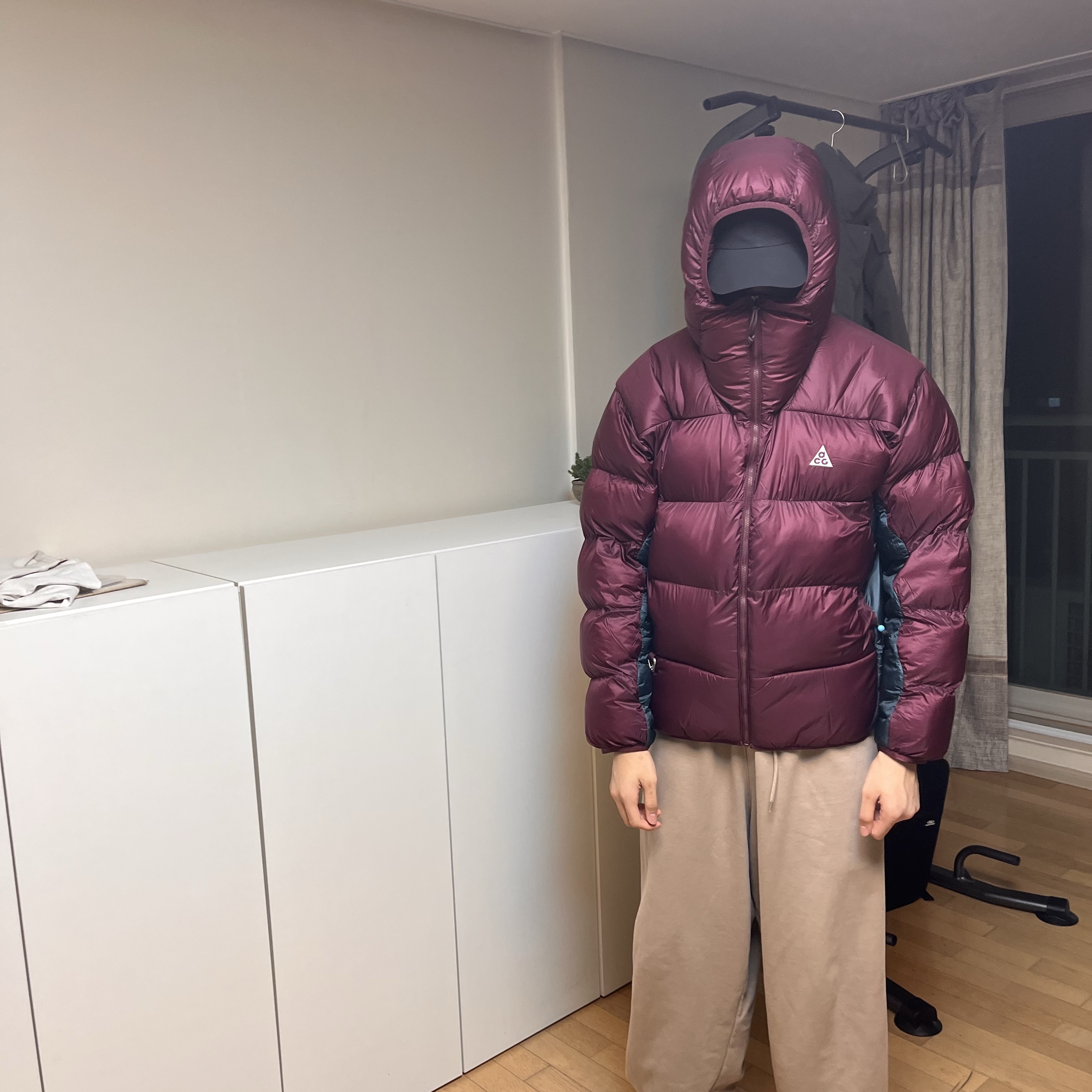 Nike ACG Therma-Fit ADV Lunar Lake Puffer Jacket Night Maroon - Asia 착용 스타일 - 1