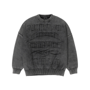 AJOBYAJO PBA Five AJO Logos Washed Sweater BLACK