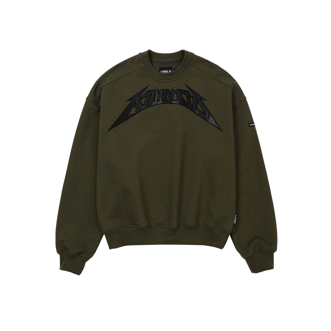 아조바이아조 PBA 아조리카 레더 아플리케 스웻셔츠 카키