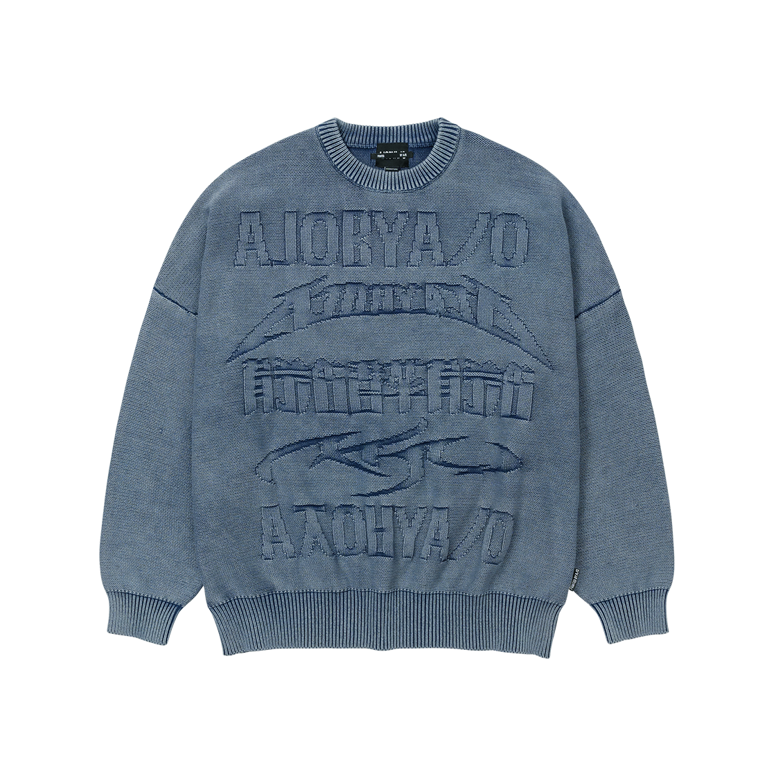 아조바이아조 PBA 파이브 아조 로고 워시드 스웨터 네이비