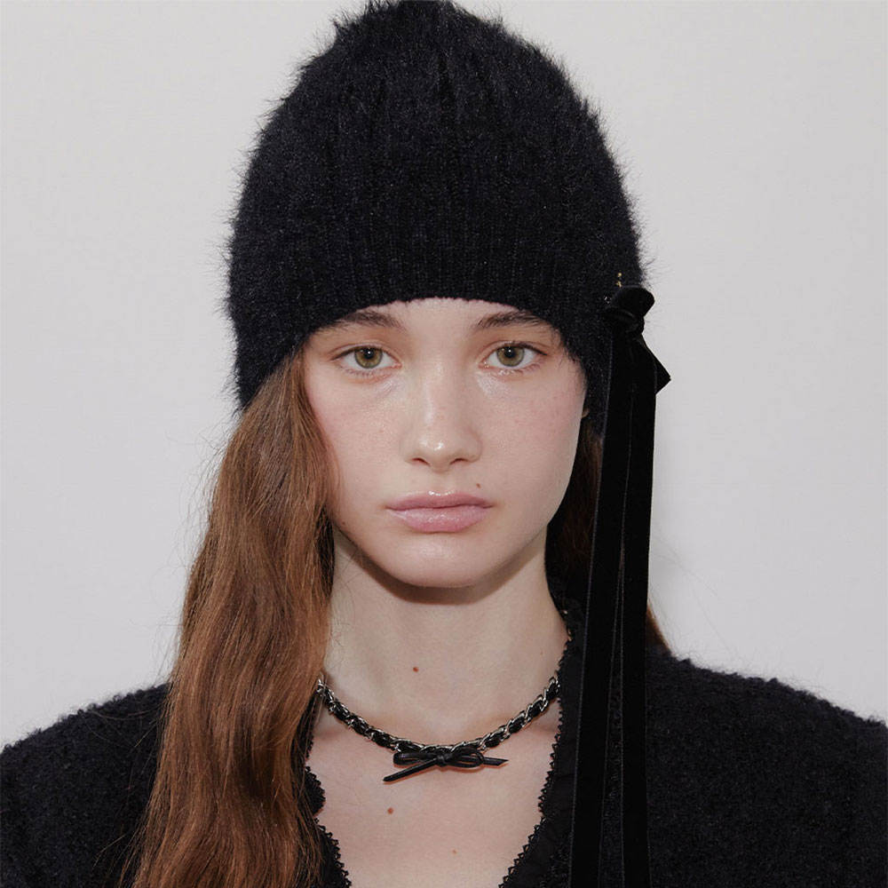 러브미몬스터 프리티 엔젤 리본 비니 블랙(lovememonster Pretty Angel Ribbon Beanie Black) - 2
