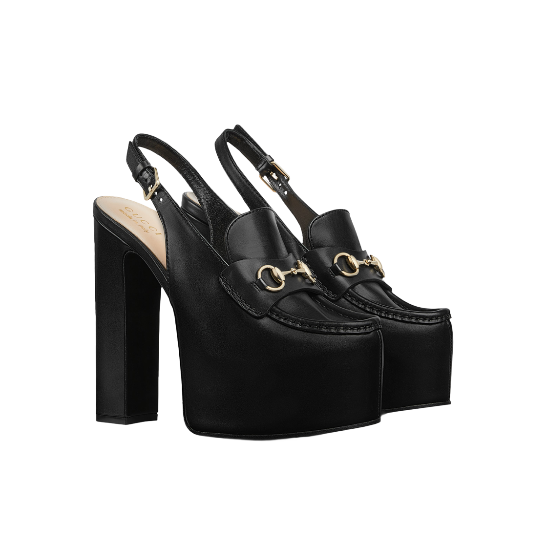 (W) 구찌 홀스빗 플랫폼 로퍼 슬링백 블랙((W) Gucci Horsebit Platform Loafer Slingback Black) - 2