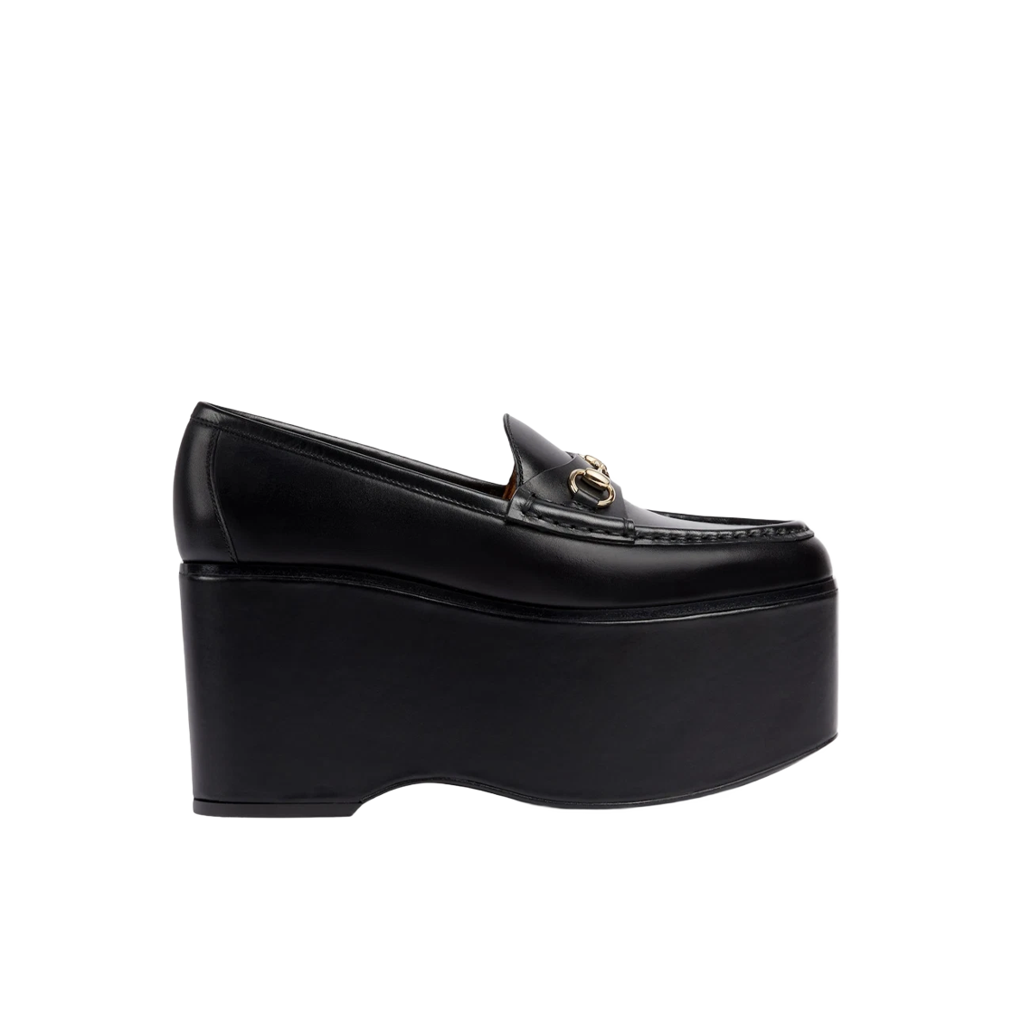 (W) 구찌 홀스빗 플랫폼 로퍼 블랙 레더((W) Gucci Horsebit Platform Loafer Black Leather) - 1