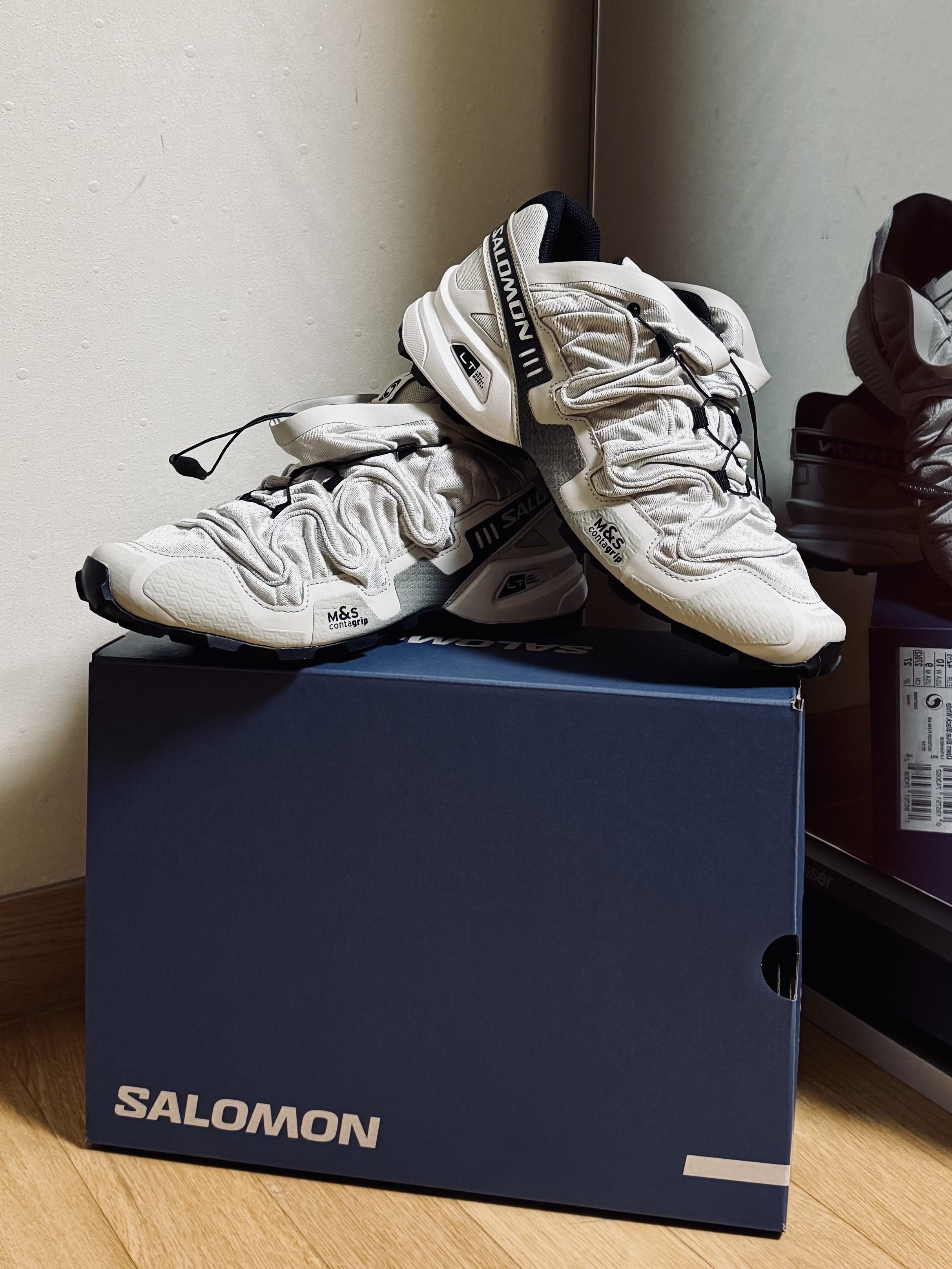 Salomon x Y/Project Speedcross 3 Dawn Blue Black 착용 스타일