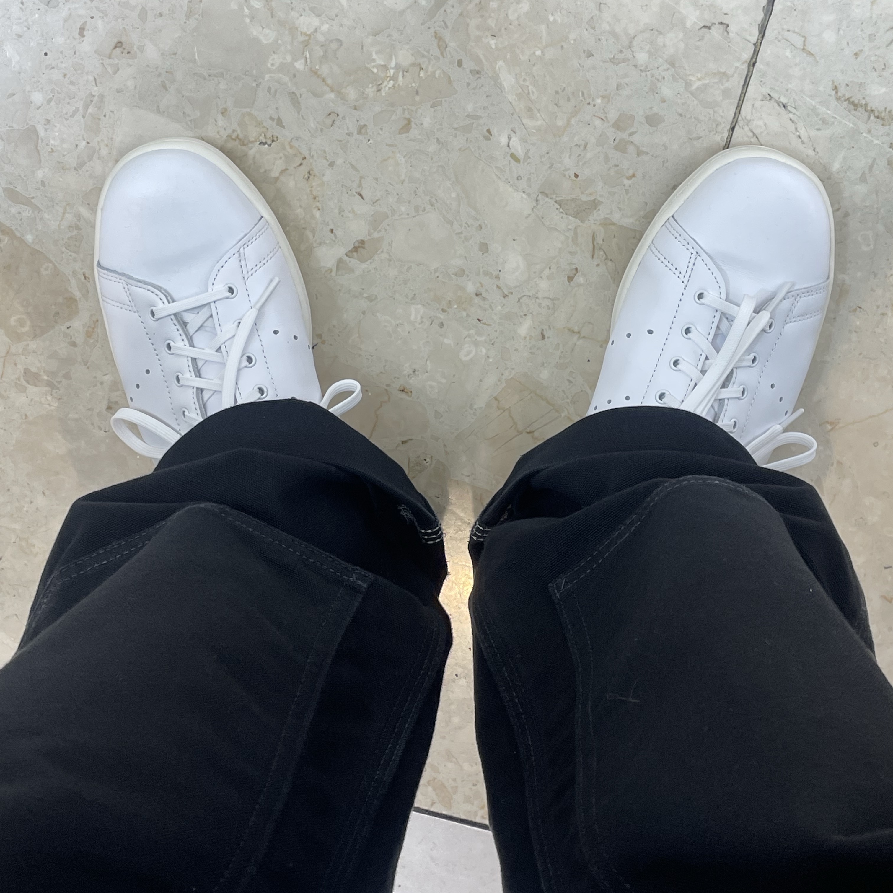 Adidas Stan Smith 80s Cloud White Green 착용 스타일