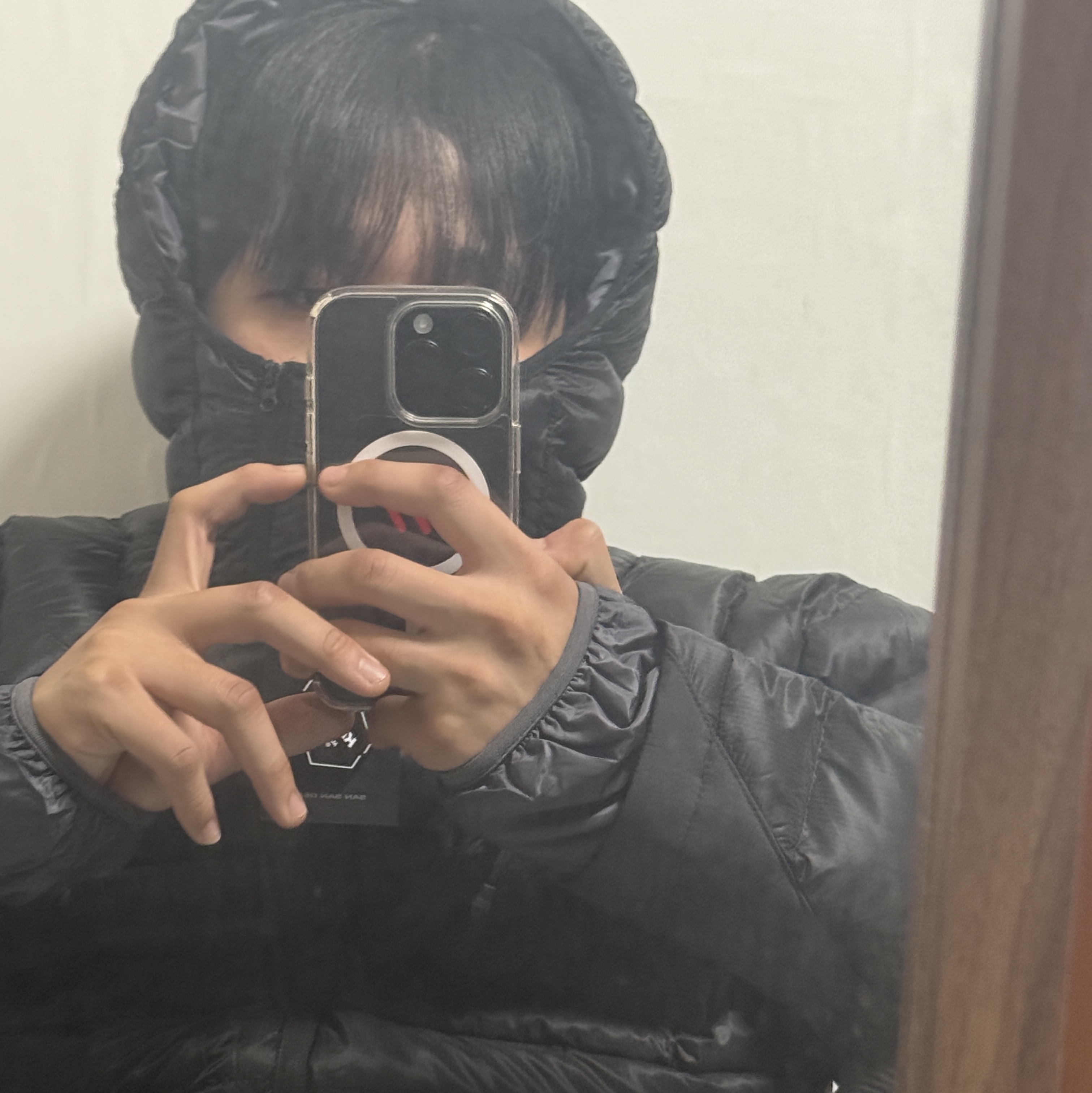 Sansan Gear Paneled Puffer Jacket Black - 24FW 착용 스타일