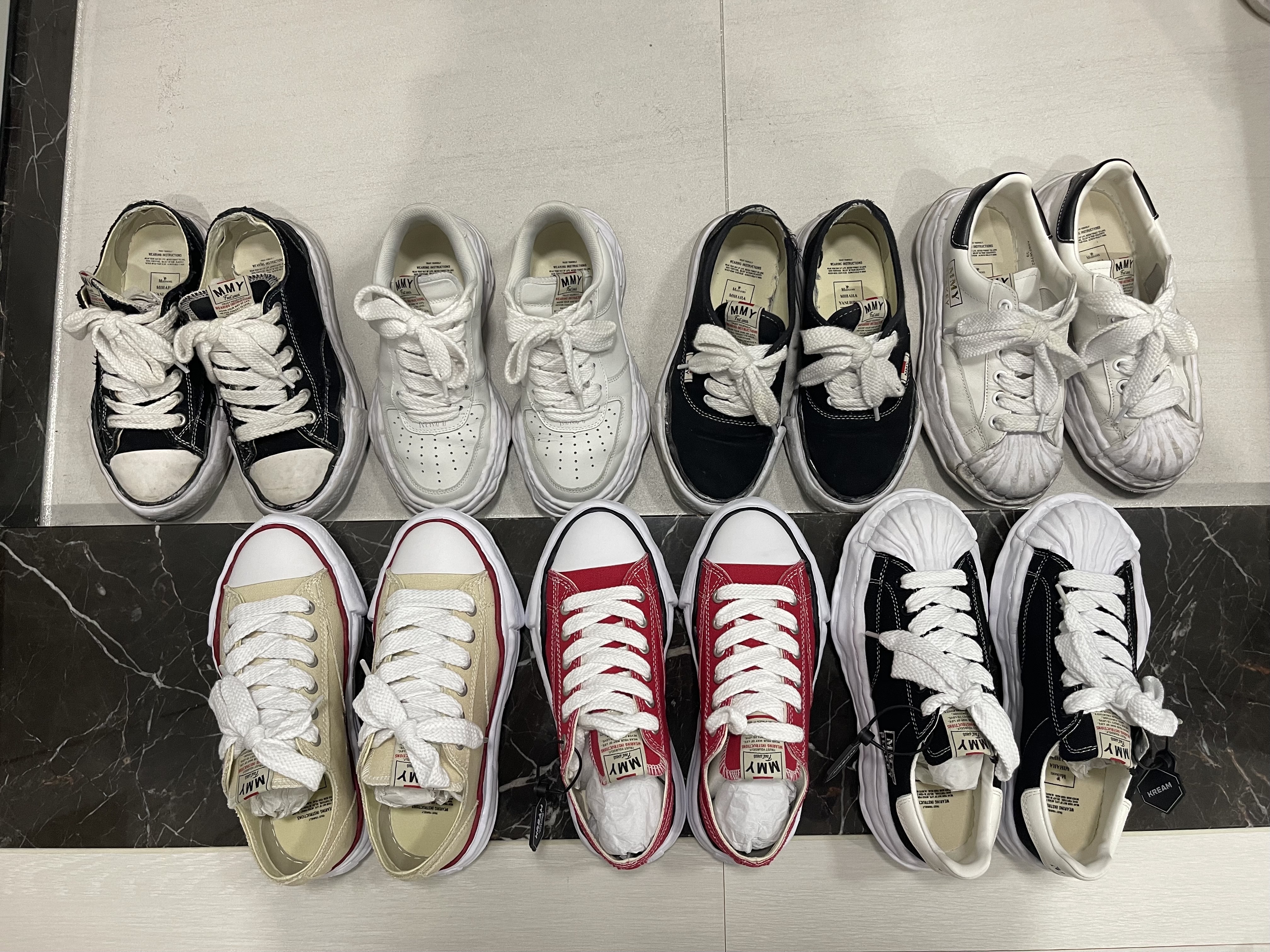 Maison Mihara Yasuhiro Peterson OG Sole Canvas Low Sneakers Red, Maison Mihara Yasuhiro Peterson OG Sole Canvas Low-top Sneakers Natural 착용 스타일