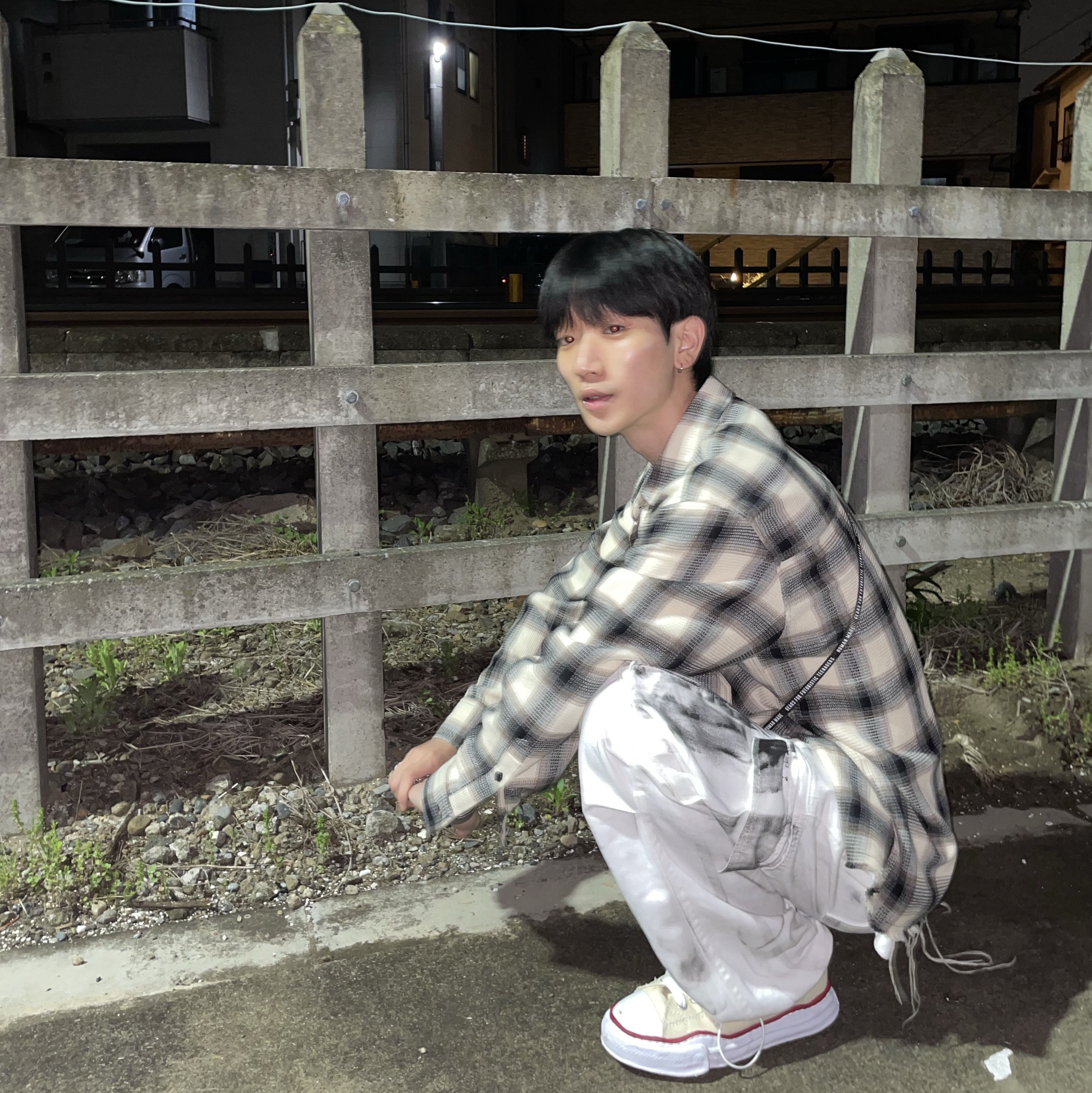 Maison Mihara Yasuhiro Peterson OG Sole Canvas Low-top Sneakers Natural, Human Made PVC Pouch Medium Clear 착용 스타일