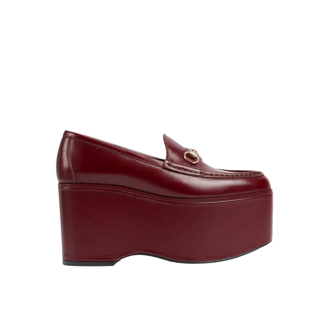 (W) 구찌 홀스빗 플랫폼 로퍼 구찌 로쏘 앙코라 레더((W) Gucci Horsebit Platform Loafer Gucci Rosso Ancora Leather) - 1