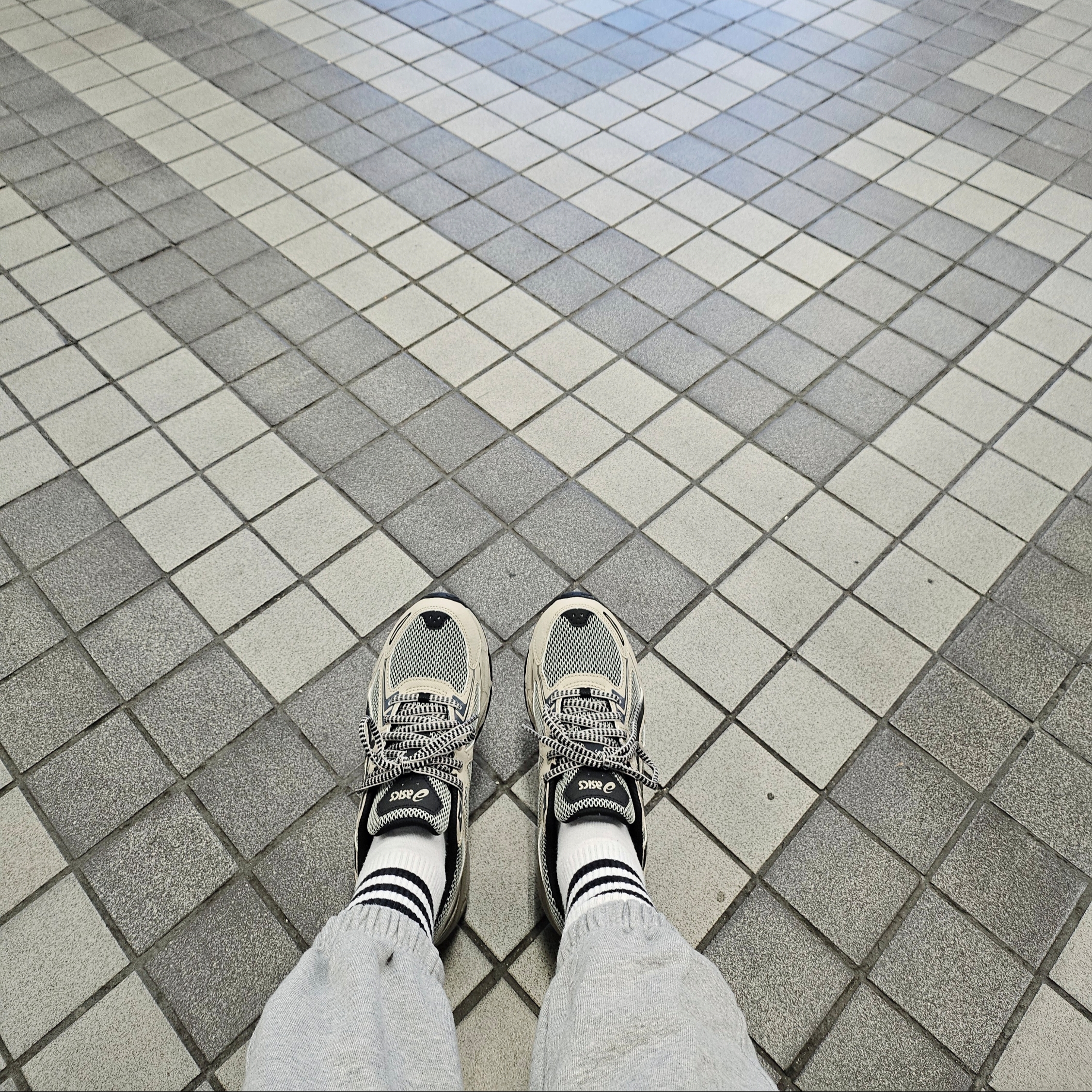 Asics Gel-Venture 6 Feather Grey Black 착용 스타일 - 1