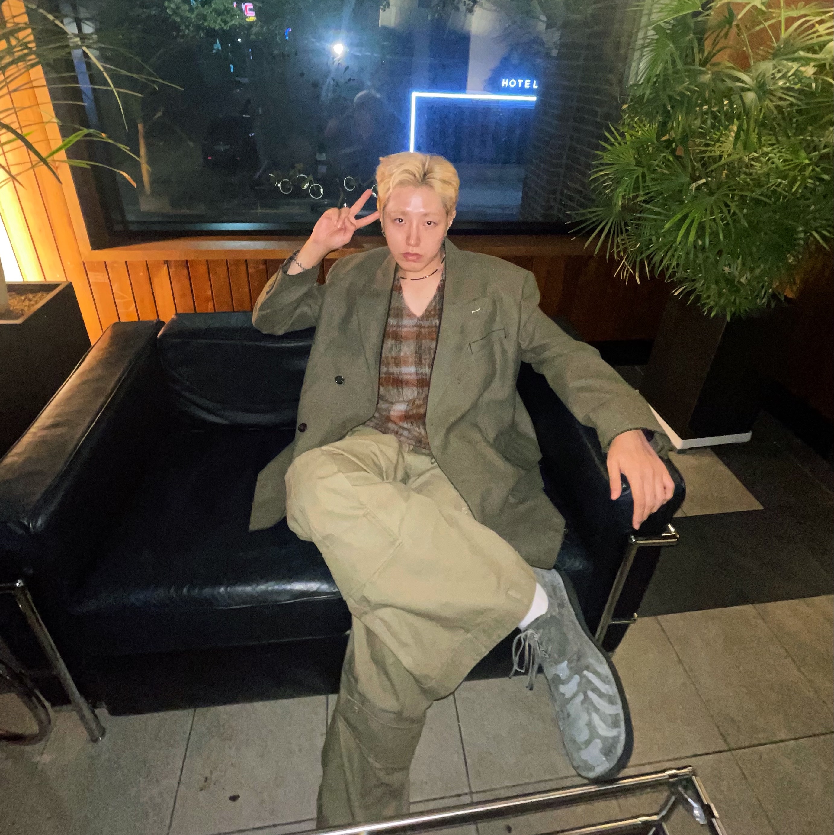 Our Legacy Cardigan Mohair Ament Check 착용 스타일 - 4