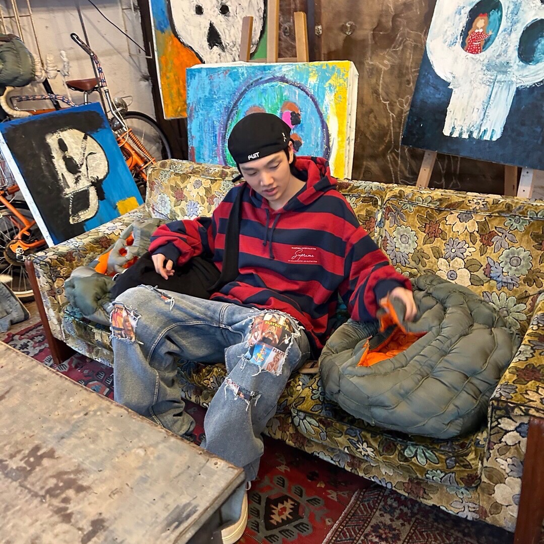 Oakley x Piet Static Beret Black, Supreme x Martine Rose Hooded Sweatshirt Stripe - 24FW 착용 스타일