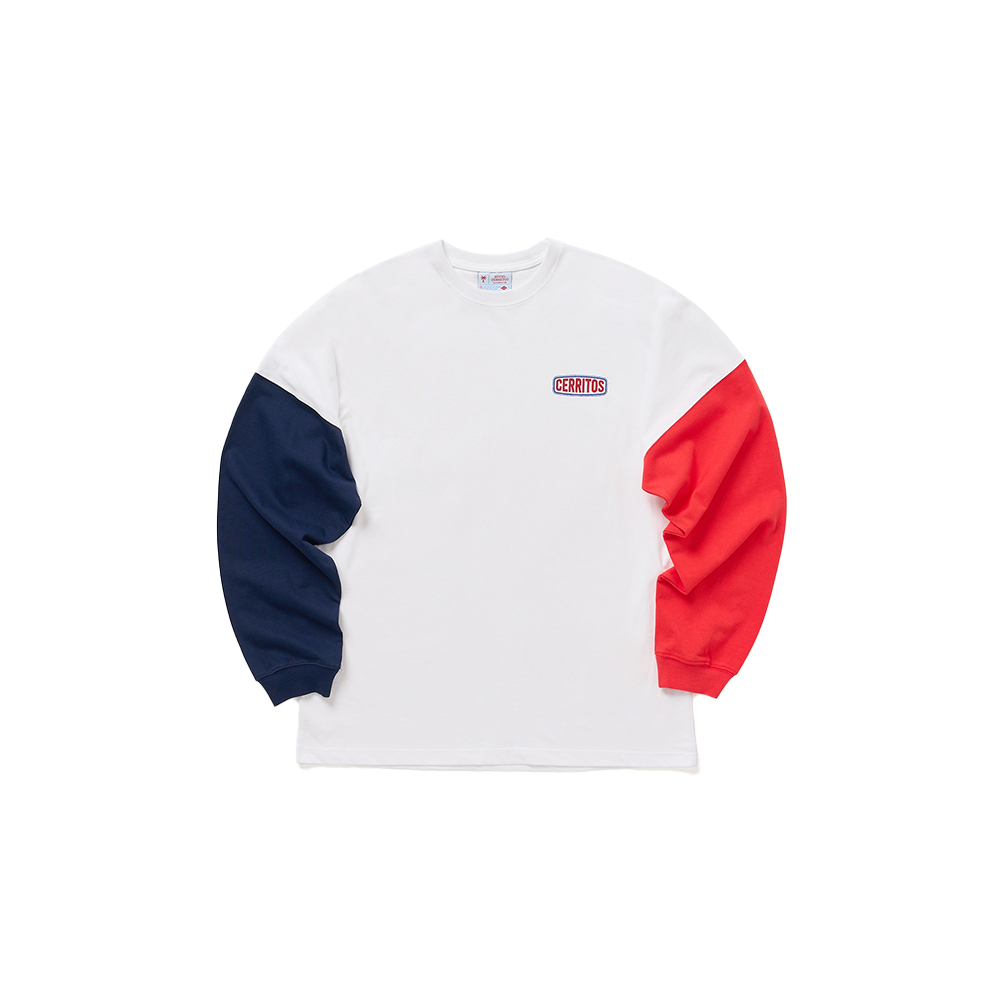 CCTTL112U0 Hotel Cerritos Candy Block Long Sleeve T-Shirt White