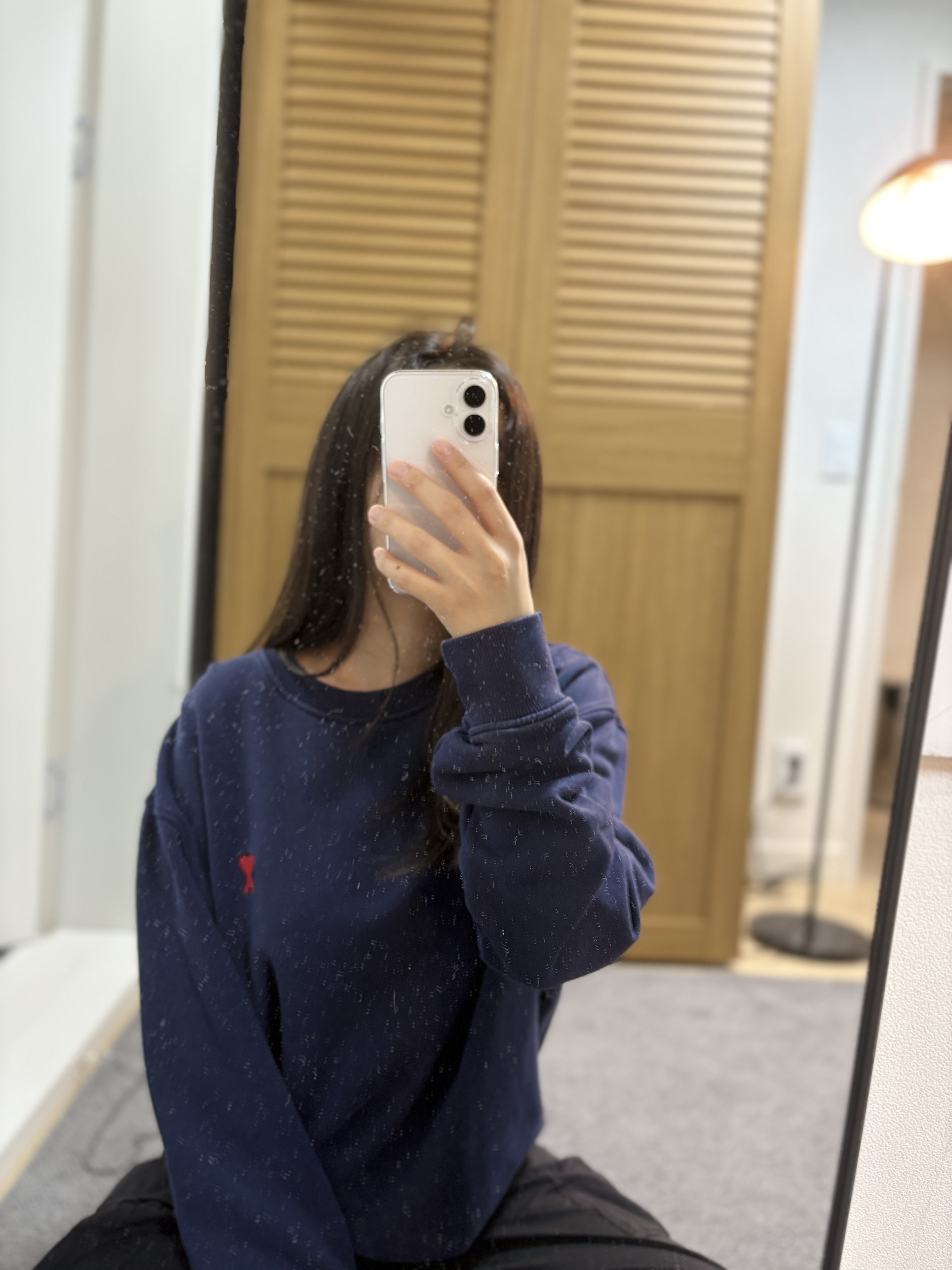 AMI de Coeur Sweatshirt Navy Marine - 21SS 착용 스타일 - 1
