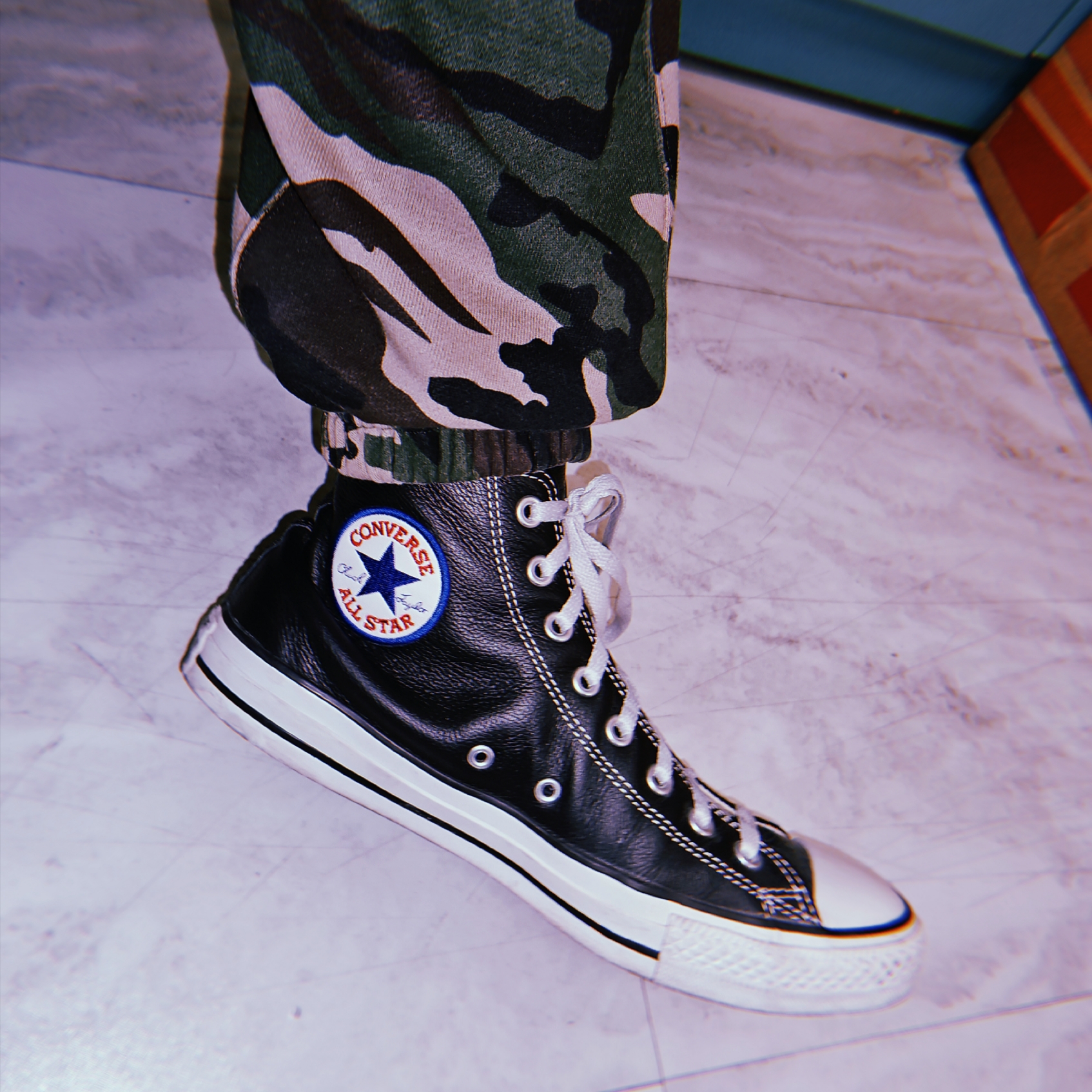 Converse Leather I-Robot Chuck Taylor All Star Hi Black 착용 스타일