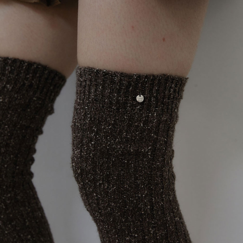 러브미몬스터 리브드 울 오버니 삭스 브라운(lovememonster Ribbed Wool Over Knee Socks Brown) - 3