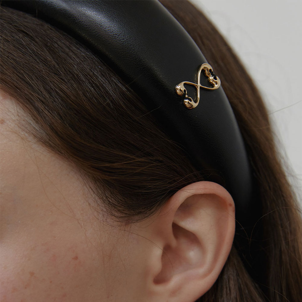 러브미몬스터 몬트 패딩 레더 머리띠 라지 블랙(lovememonster Mont Padding Leather Headband L Black) - 5