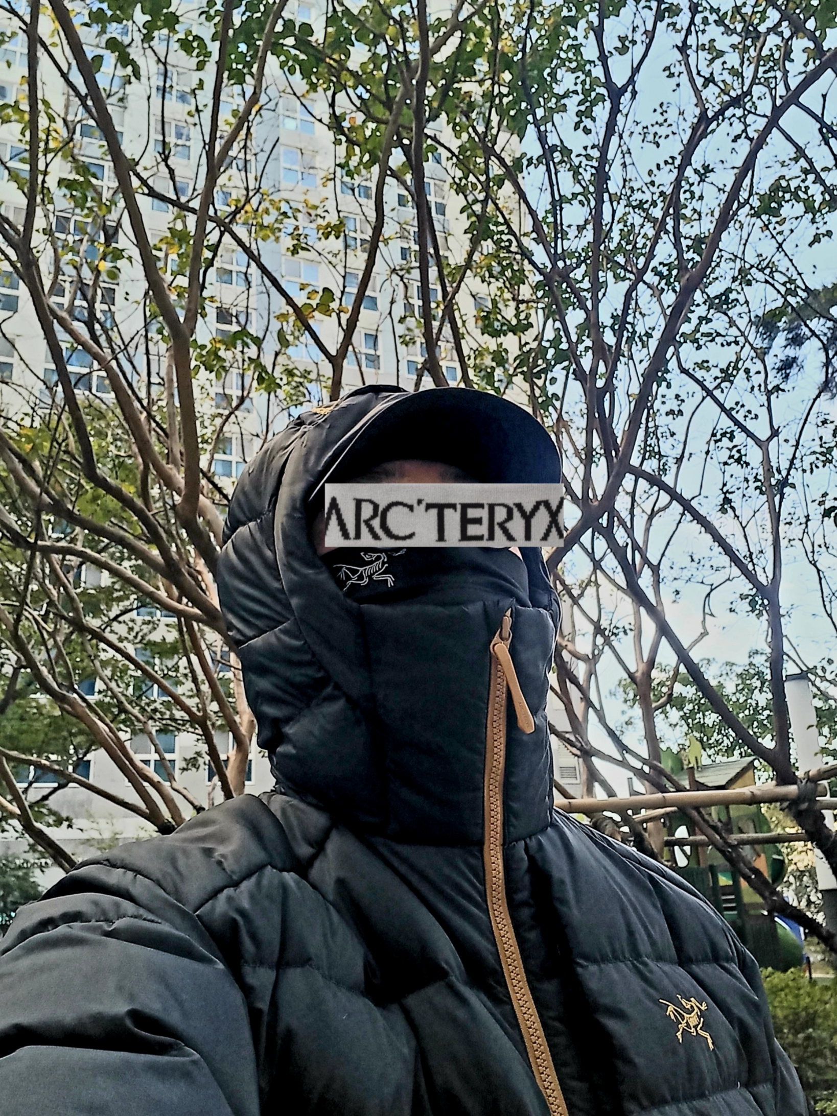 Arc'teryx Small Bird Cap Black, Arc'teryx Rho Neck Gaiter Long Black 착용 스타일 - 1