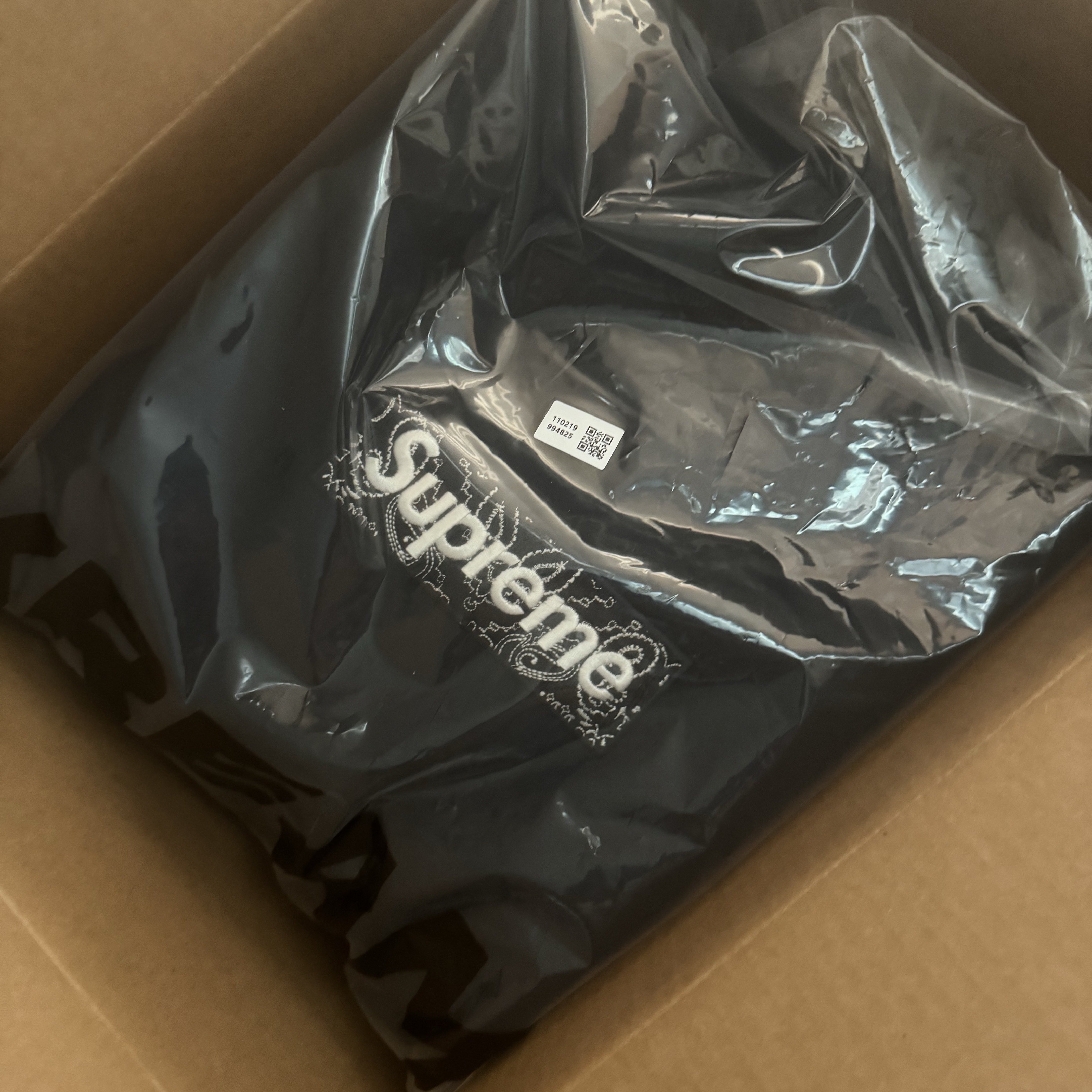 Supreme Bandana Box Logo Hooded Sweatshirt Navy - 19FW 착용 스타일