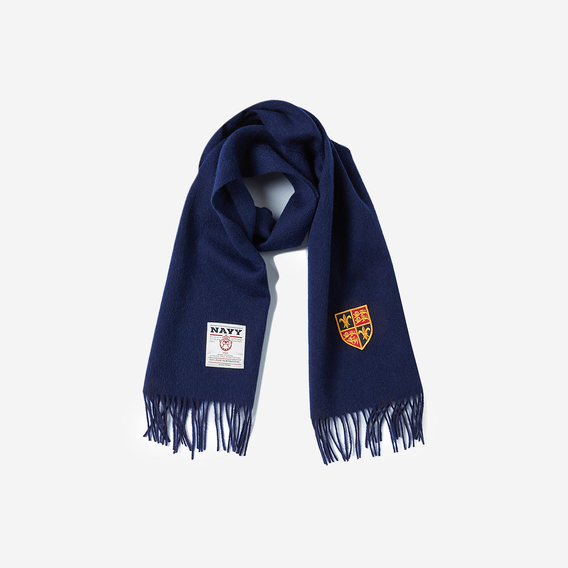 NV24WIMF01NV N ARCHIVE Archive Patch Wool Blended Muffler Navy