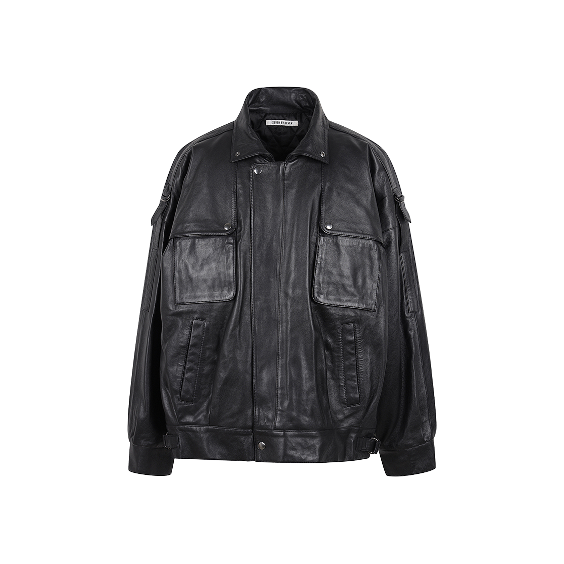 세븐바이세븐 스톰 플랩 레더 블루종 블랙 - 24FW(Seven By Seven Storm Flap Leather Blouson Black - 24FW)