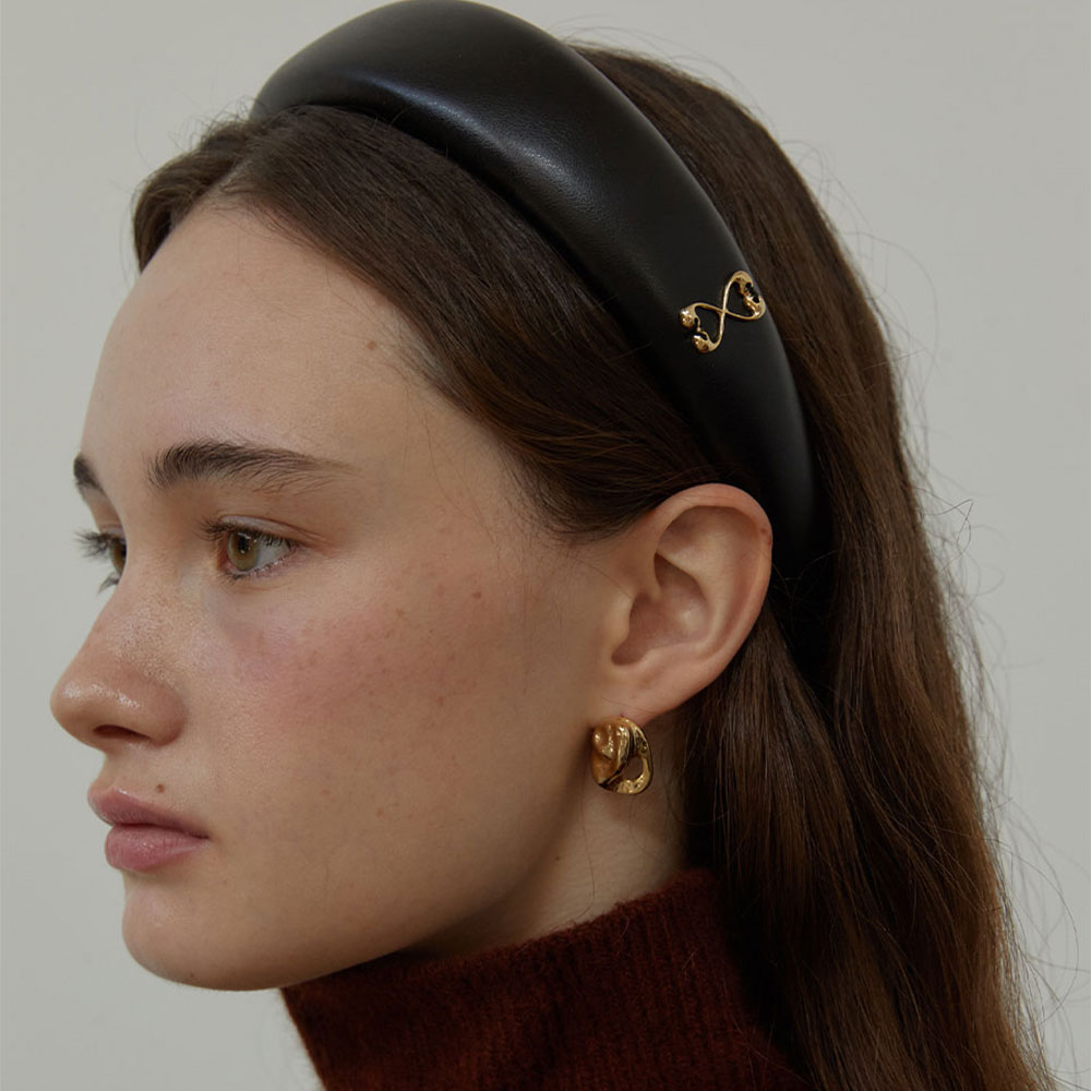 러브미몬스터 몬트 패딩 레더 머리띠 라지 블랙(lovememonster Mont Padding Leather Headband L Black) - 4