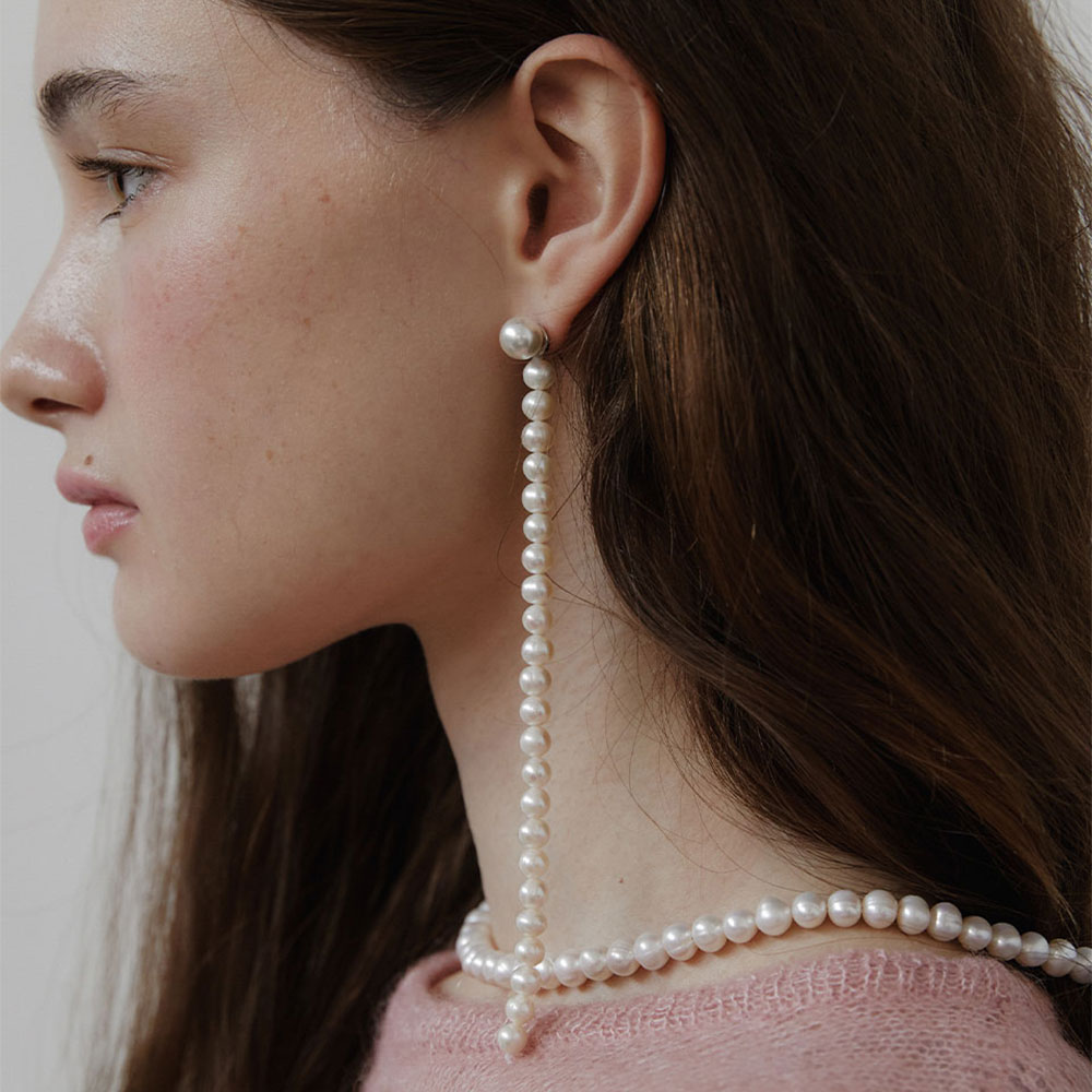 러브미몬스터 내추럴 펄 언발 이어링 아이보리(lovememonster Natural Pearl Unbal Earrings Ivory) - 2