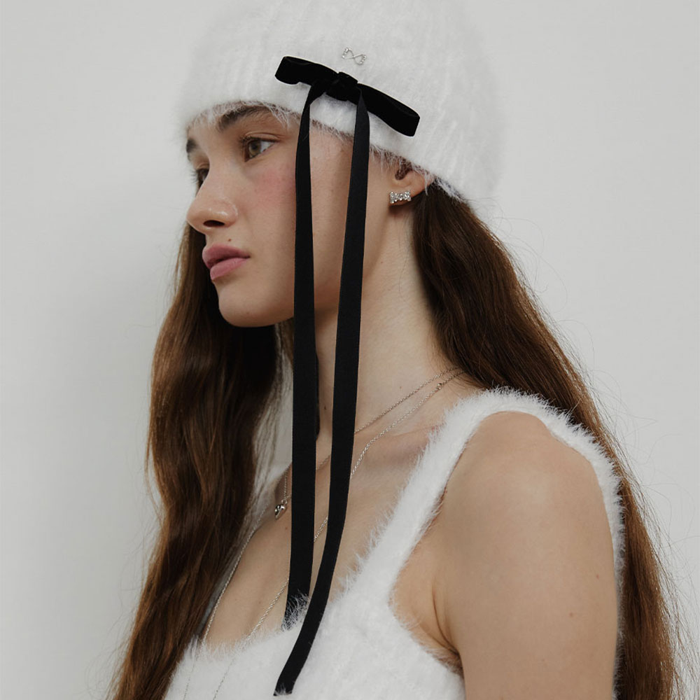 러브미몬스터 프리티 엔젤 리본 비니 화이트(lovememonster Pretty Angel Ribbon Beanie White) - 4